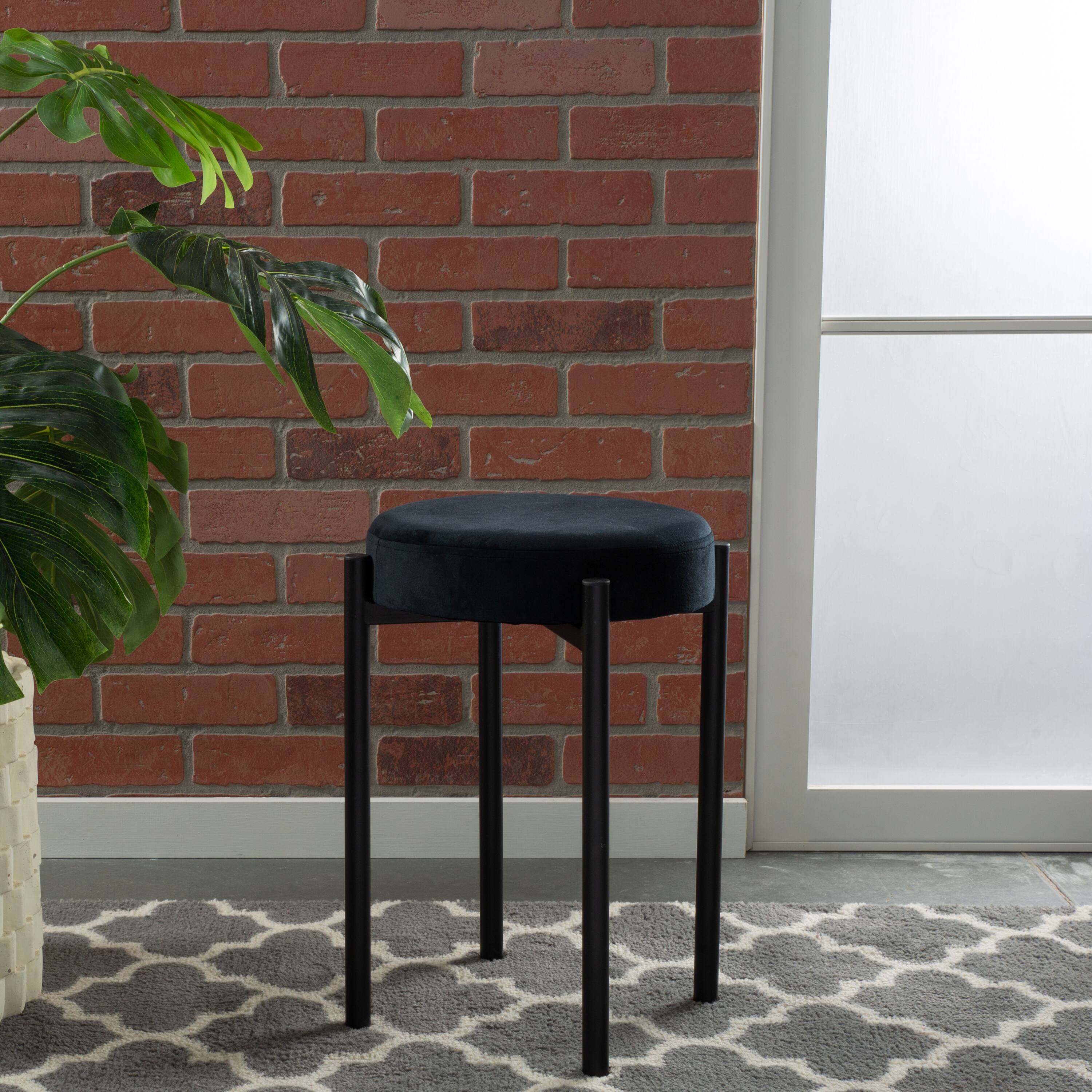 Home Details 18&#x22; Velour Vanity Stool