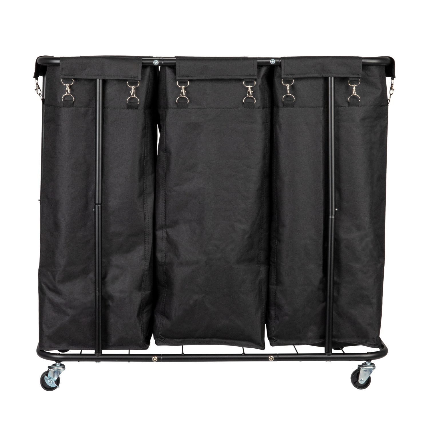 Household Essentials 34&#x22; Long Black 3-Bag Rolling Laundry Sorter