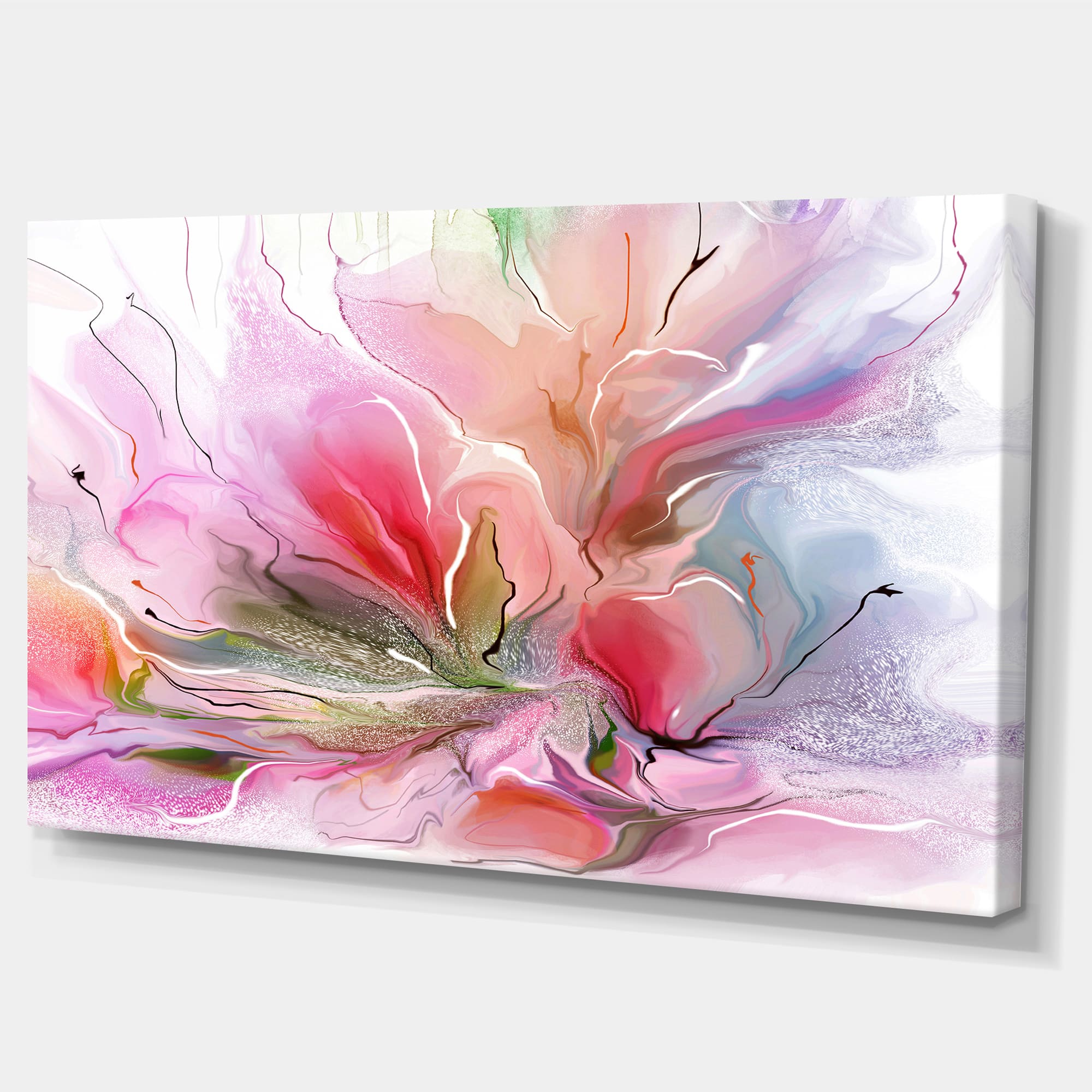 Designart - Lovely Painted Floral Design - Extra Large Floral Wall Art