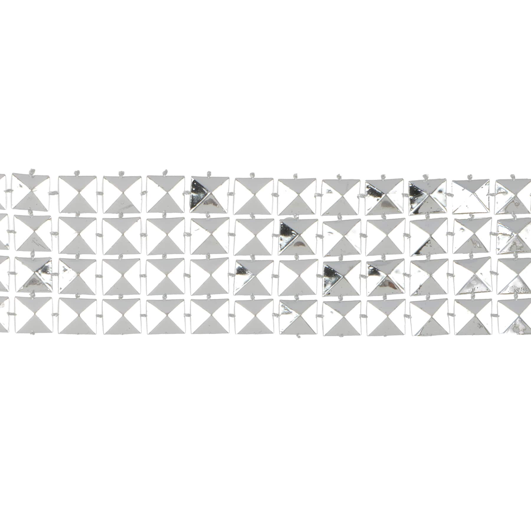 1.25" Silver Square Stud Mesh Trim by Celebrate It® Fashion Mode
