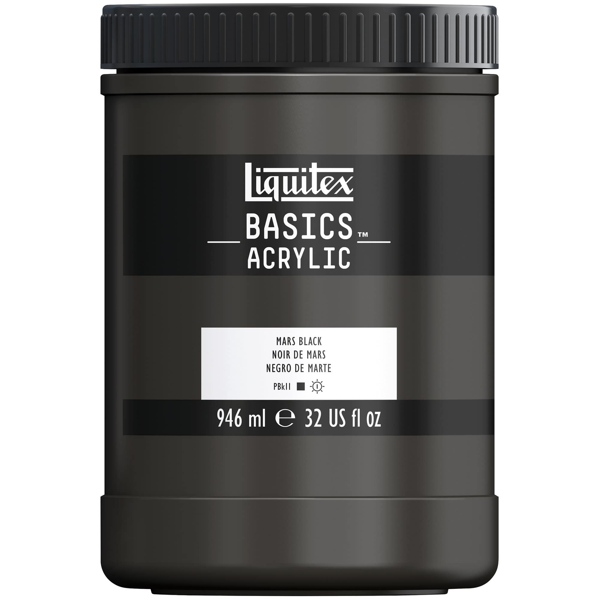 6 Pack: Liquitex® BASICS Mars Black Acrylic Paint Jar, 32oz.
