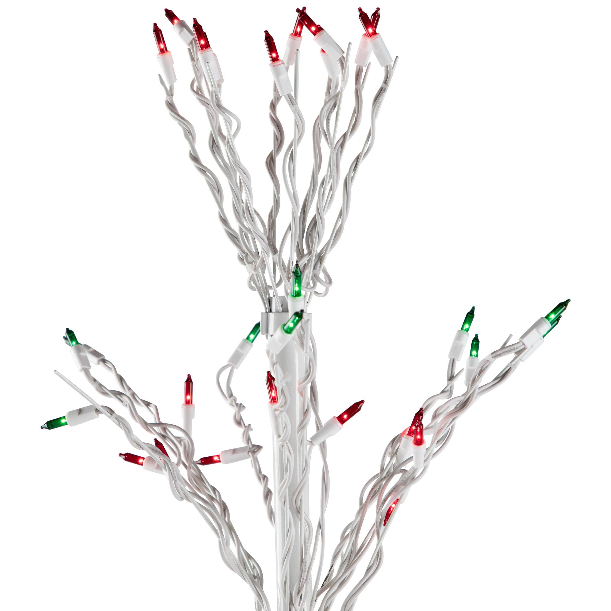 9ft. Pre-Lit Outdoor Cascade Twig Artificial Christmas Tree, Multicolor Lights