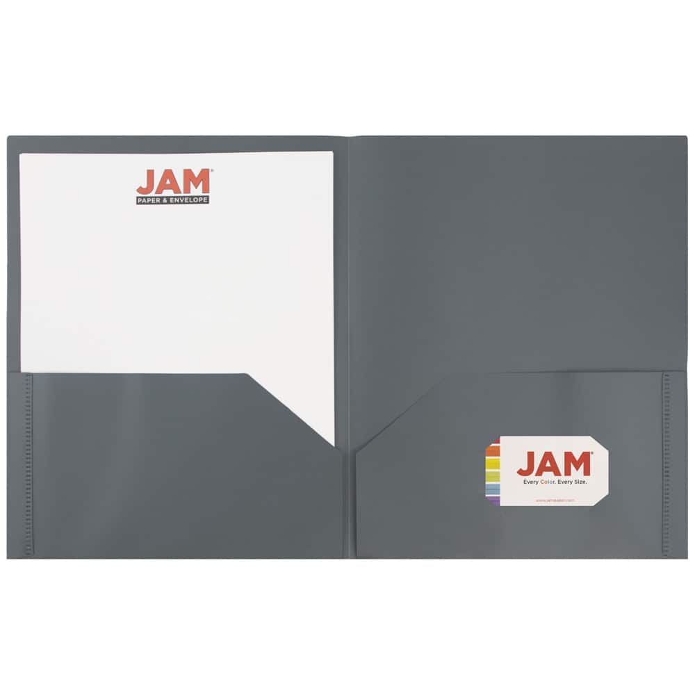 JAM Paper 9.5" x 11.5" Plastic 2 Pocket School POP Folders, 6ct.
