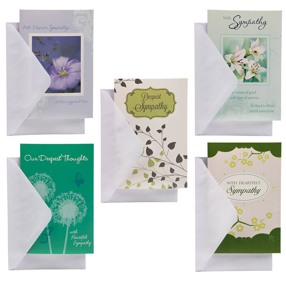 JAM Paper 4" x 6" Assorted Heartfelt Sympathy Cards & Envelopes, 10ct.