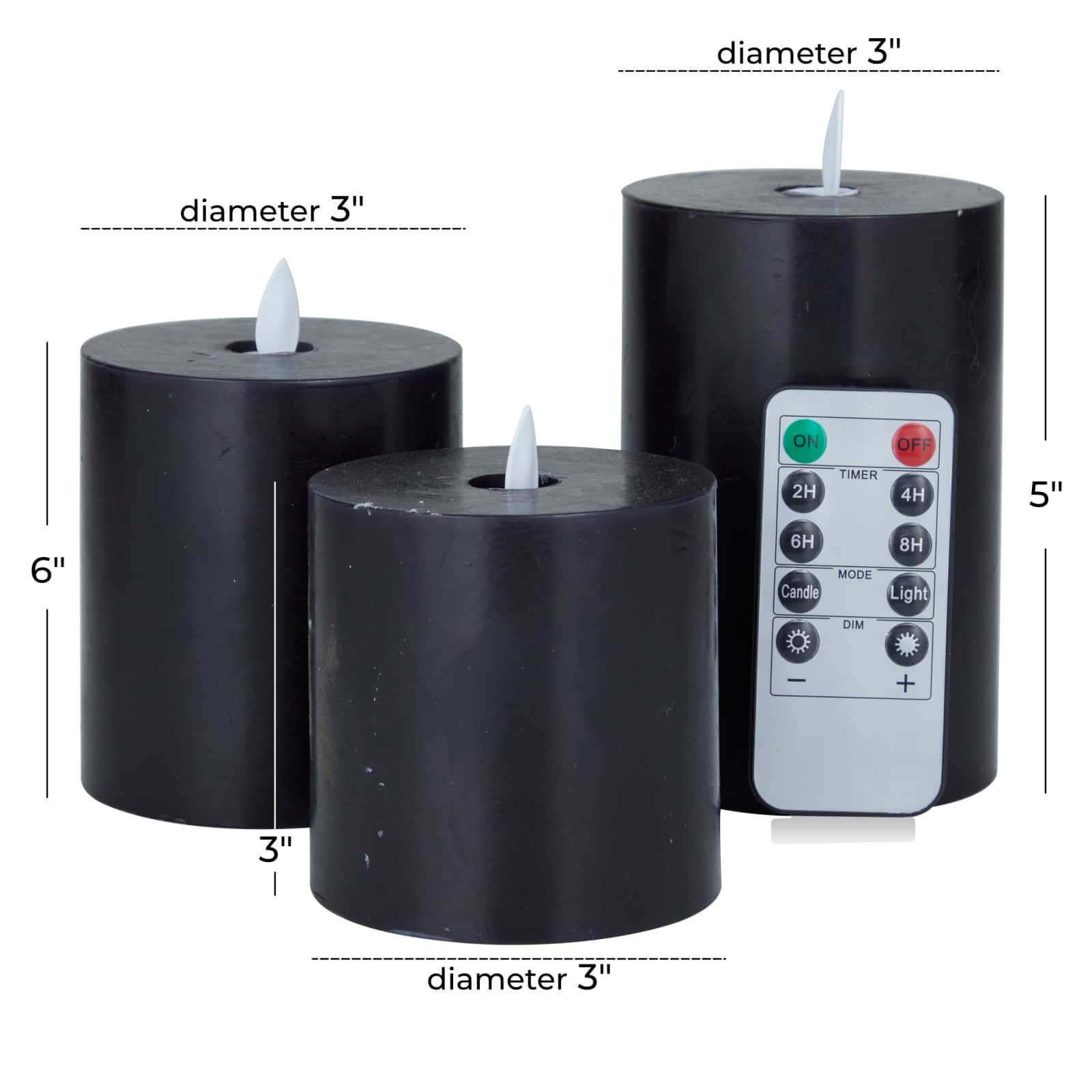 Black Coastal Flameless Candle Set