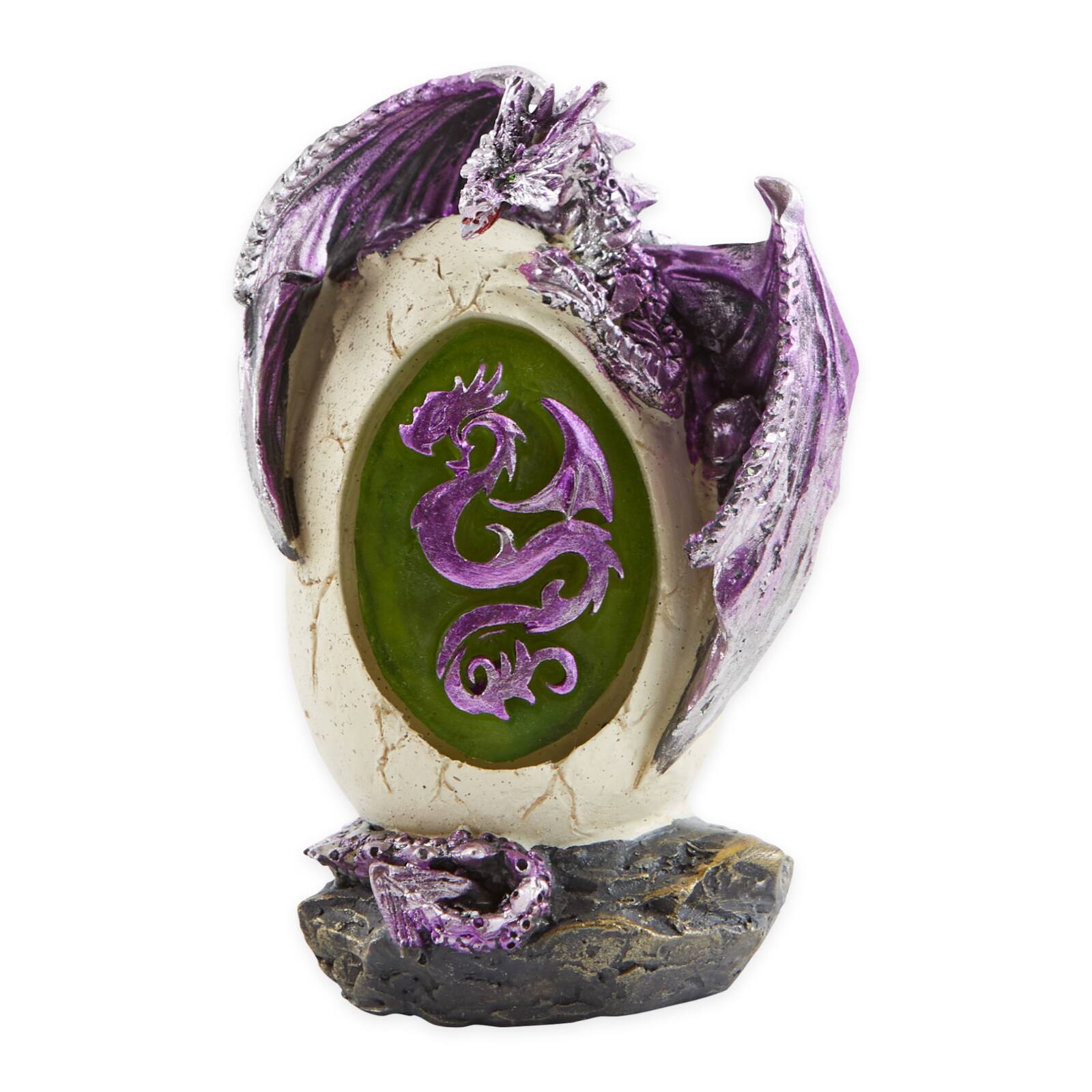 Purple Dragon Egg Statue 3.25" x 3" x 4.5