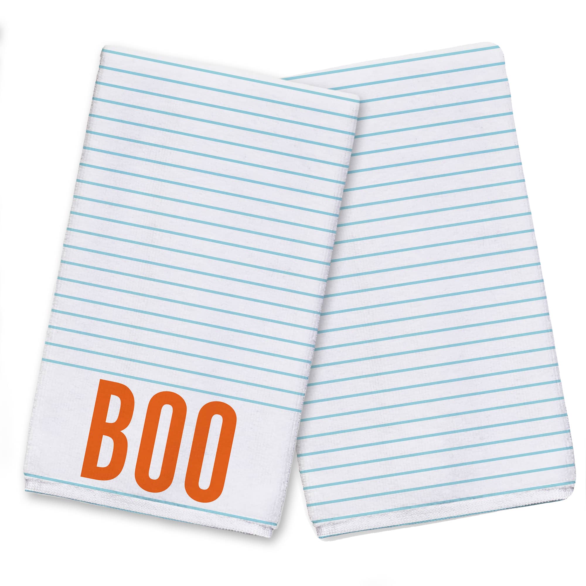 Striped BOO Tea Towel Set | Halloween Tabletop Decor | Michaels