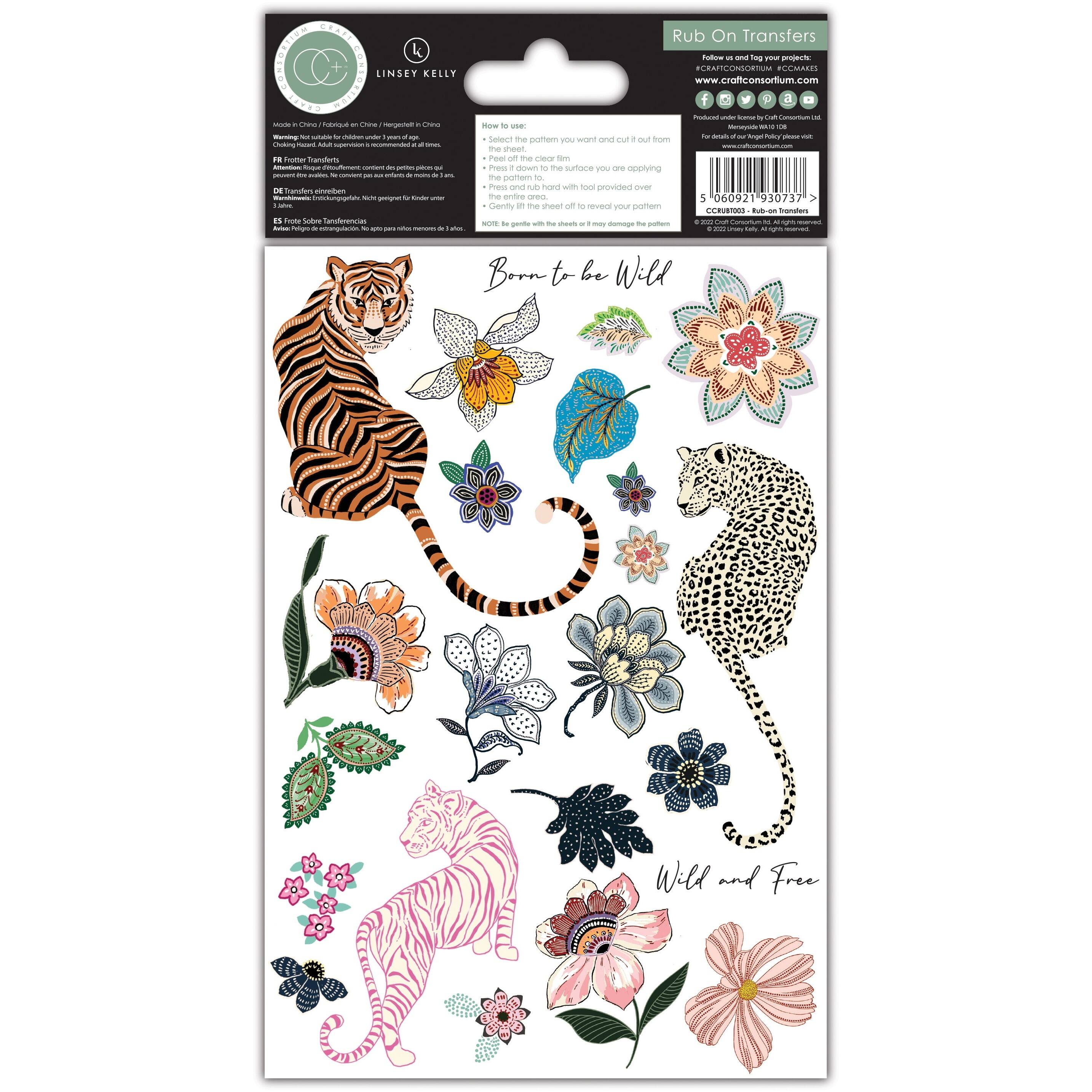 Craft Consortium Enchanted Jungle Rub-On Transfers