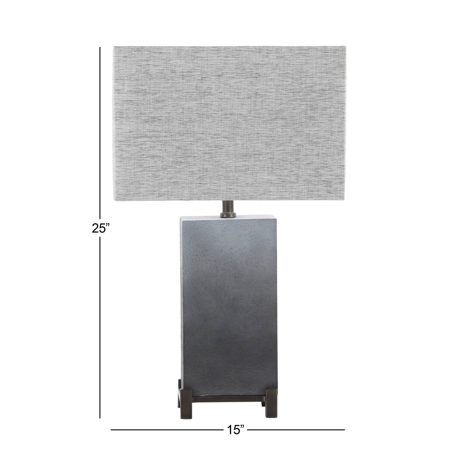 26&#x22; Gray Polystone Modern Table Lamp