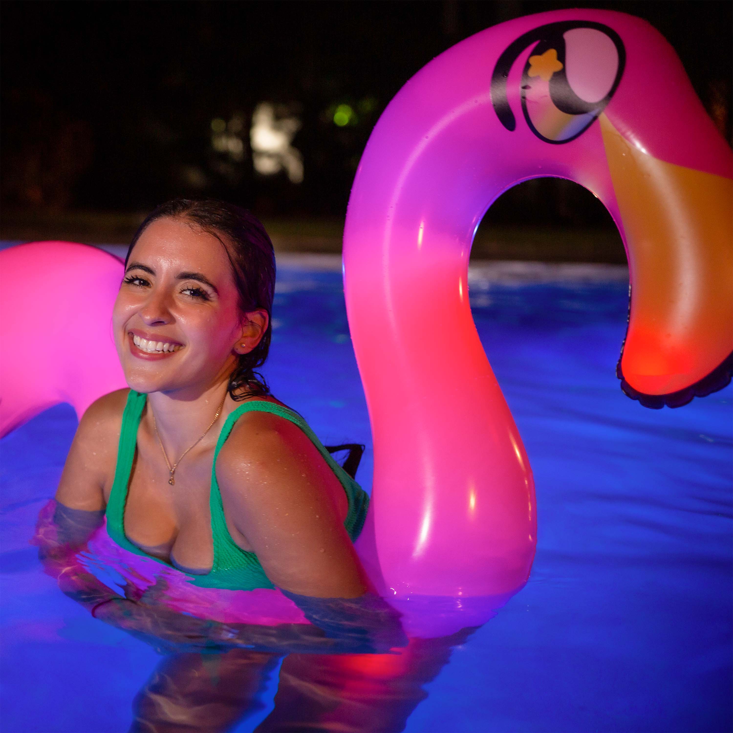 PoolCandy Illuminated LED Flamingo Ride On Noodle