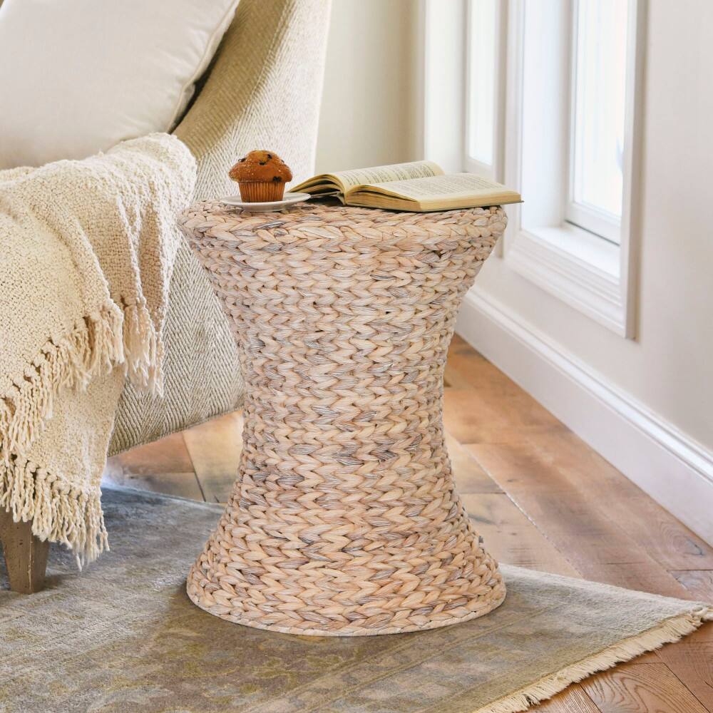 Household Essentials 21&#x22; Woven Hyacinth Hourglass End Table