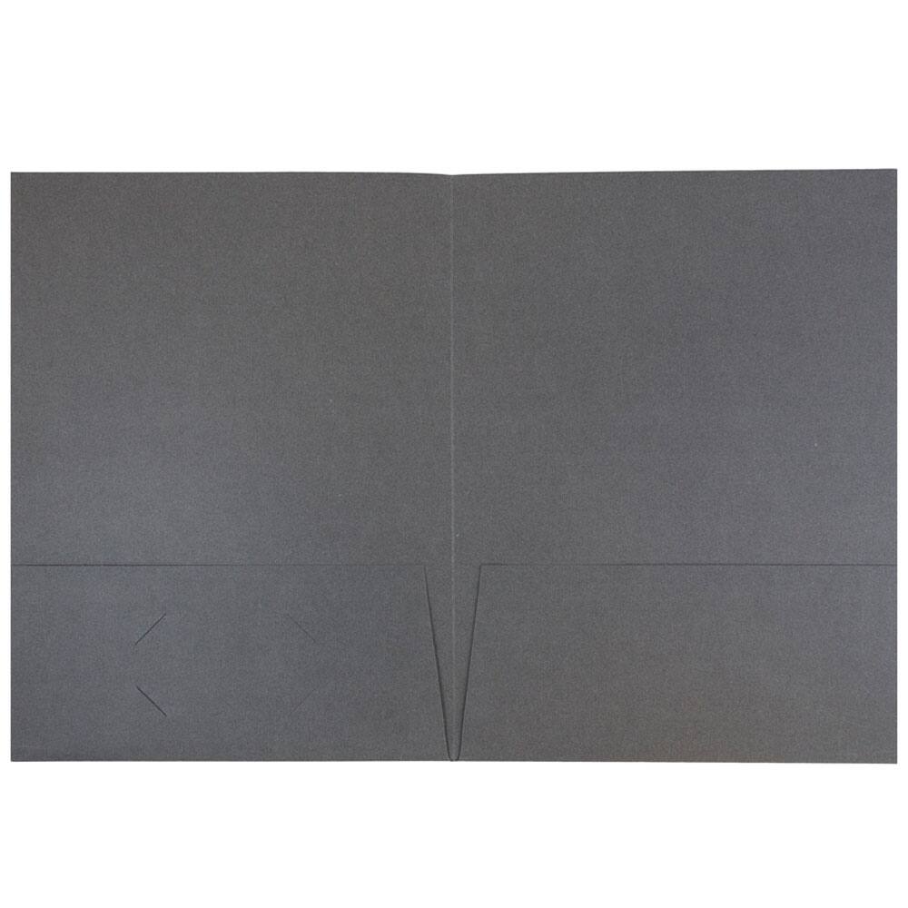 JAM Paper Gray 2-Pocket Textured Linen Business Folders, 25ct.