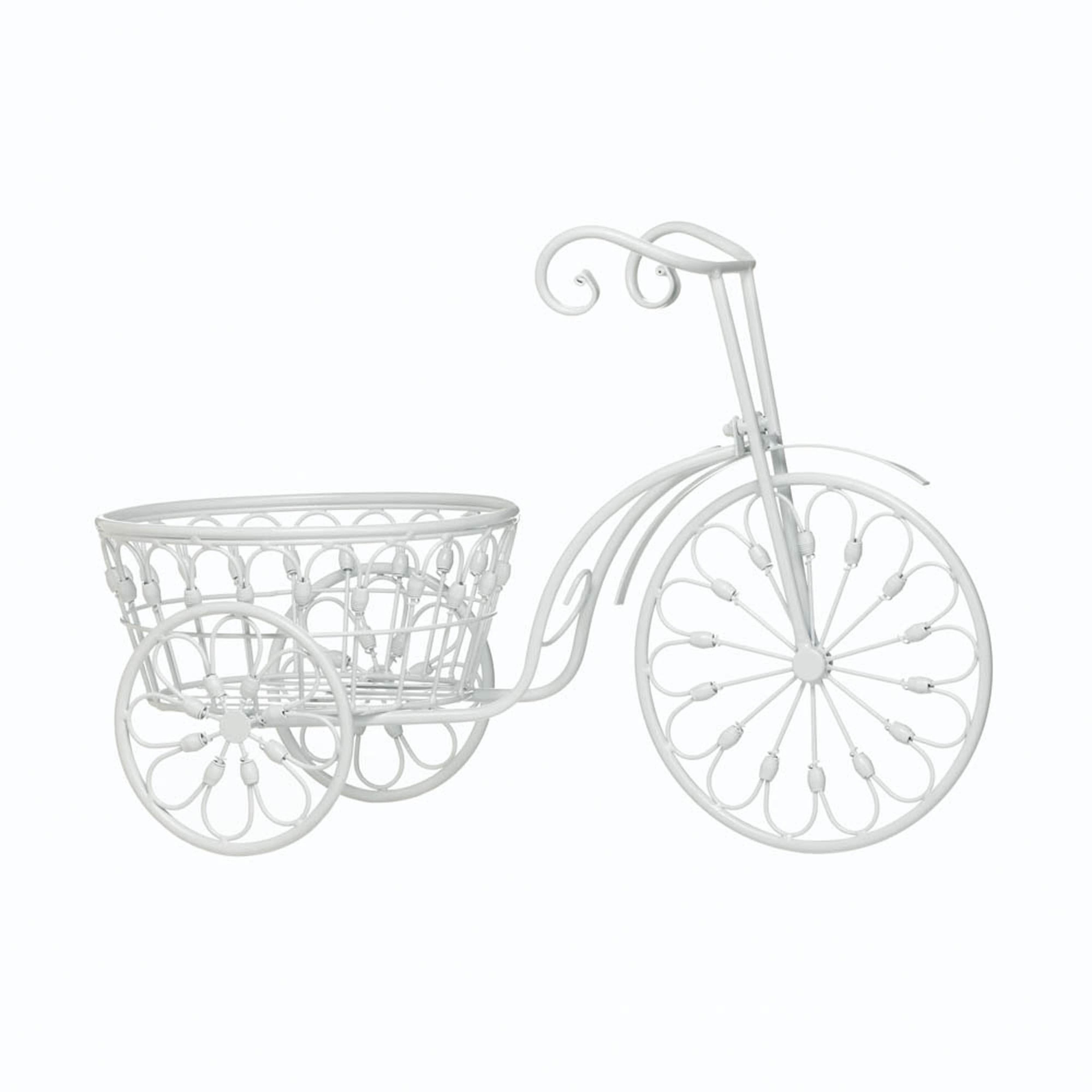 14&#x22; White Bicycle Planter