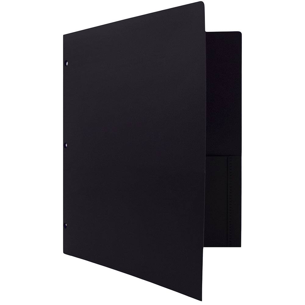 JAM Paper 3-Hole Heavy Duty Plastic Pocket Folder, 6ct.