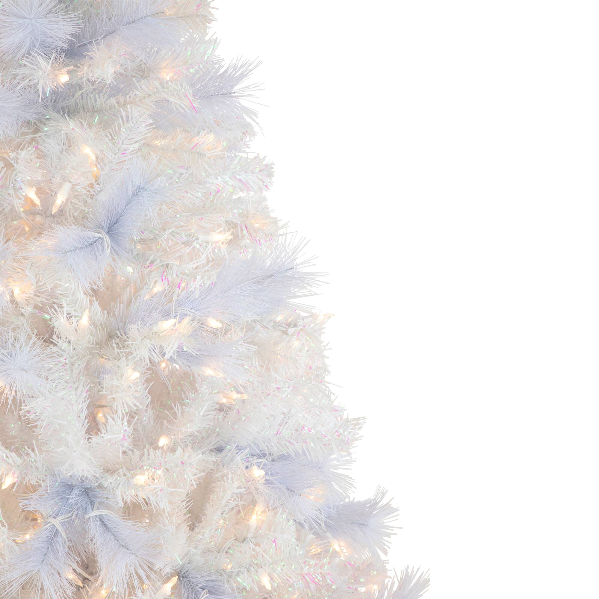 7.5ft. Pre-Lit Seneca White Spruce Artificial Christmas Tree, Dual Function LED Lights