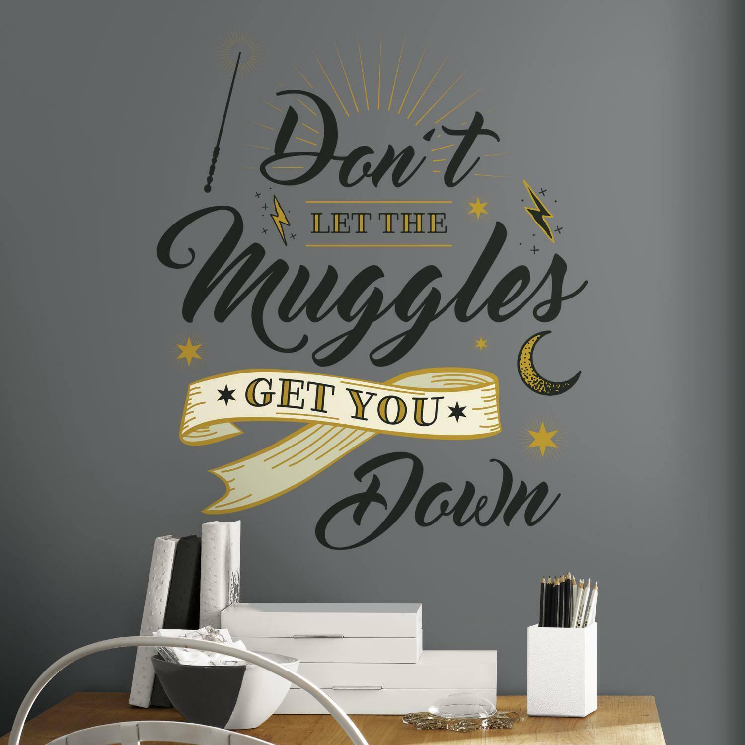 RoomMates Harry Potter Muggles Quote Peel & Stick Giant Wall Decals