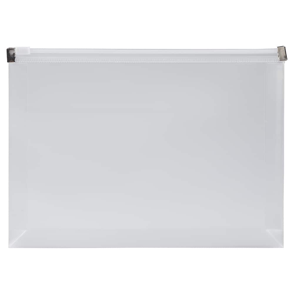 JAM Paper 4.5" x 6.5" Clear Plastic Zip Closure Envelopes, 12ct.