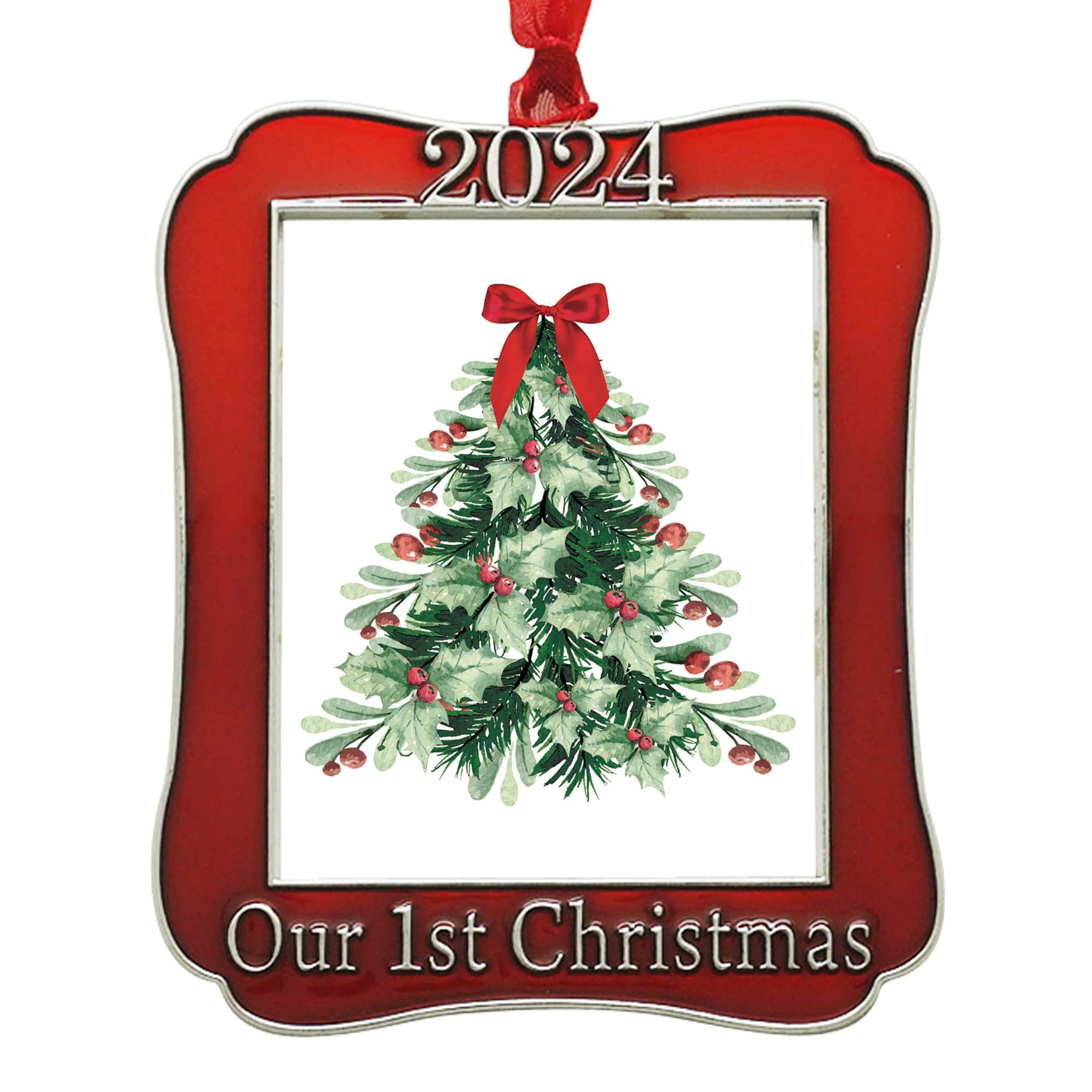 2&#x22; x 2.5&#x22; Our First Christmas 2024 Ornament Frame by Studio D&#xE9;cor&#xAE;