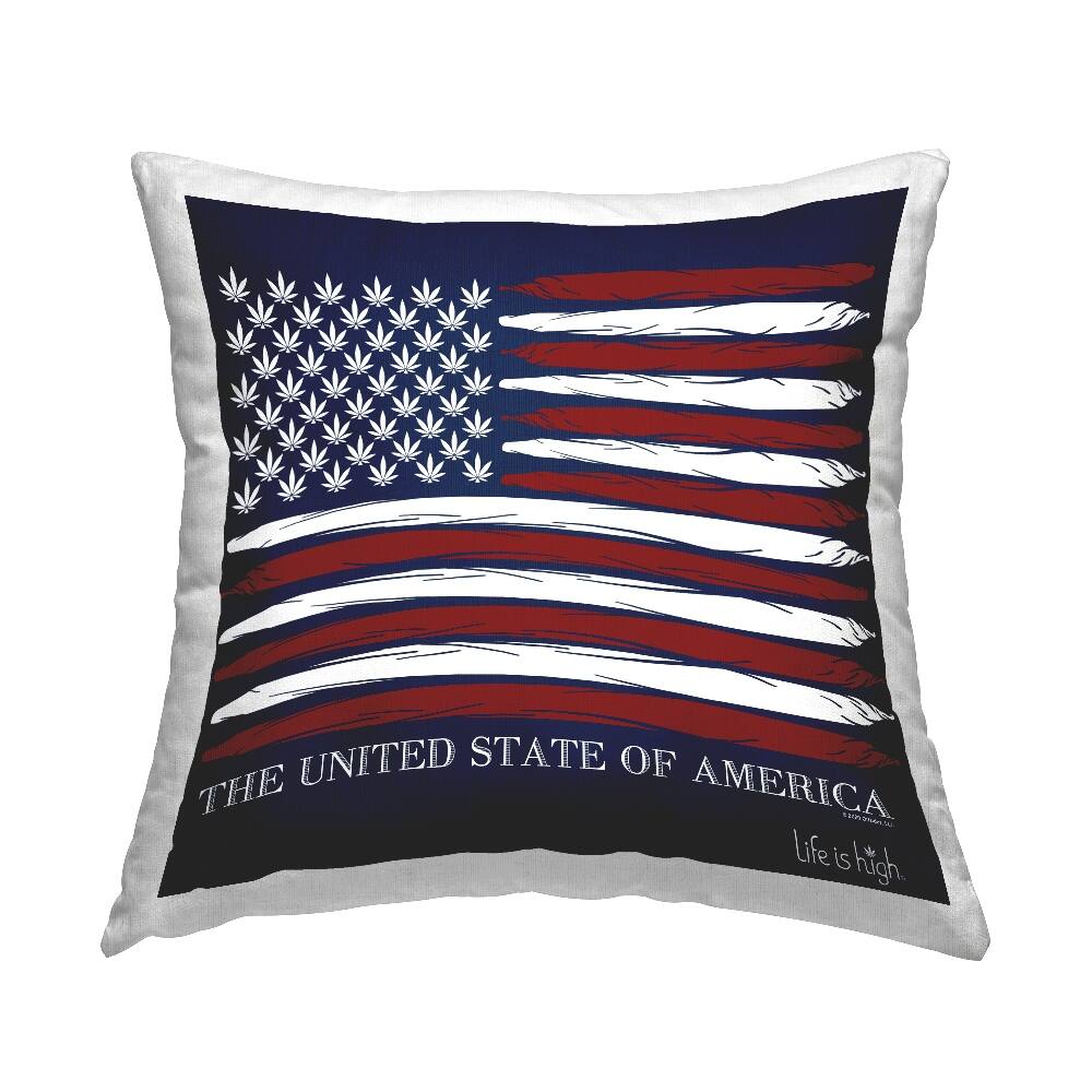 Stupell Industries Herb America Flag Decorative Printed Throw Pillow