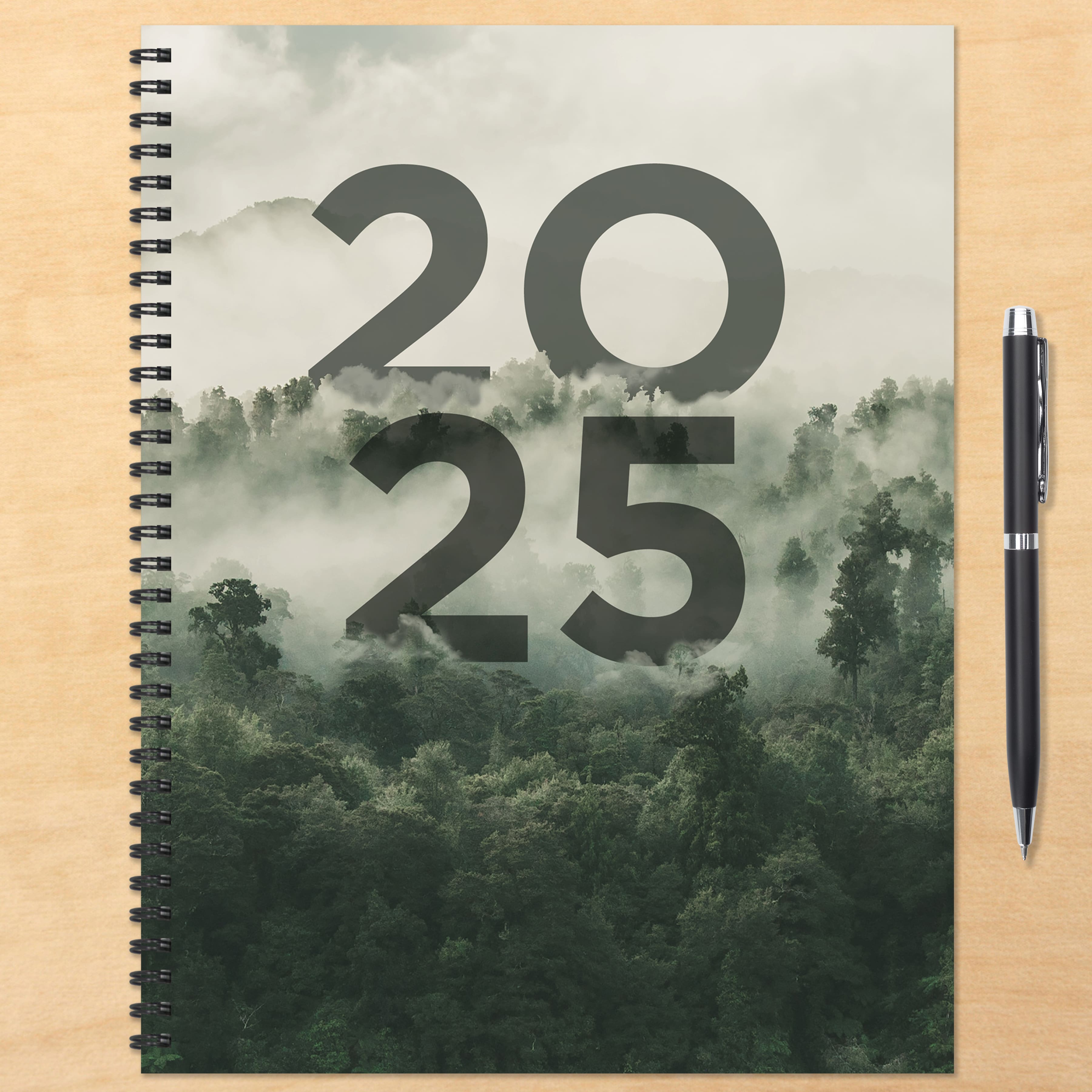 TF Publishing 2025 Large Forest Mist Weekly Monthly Spiral Planner