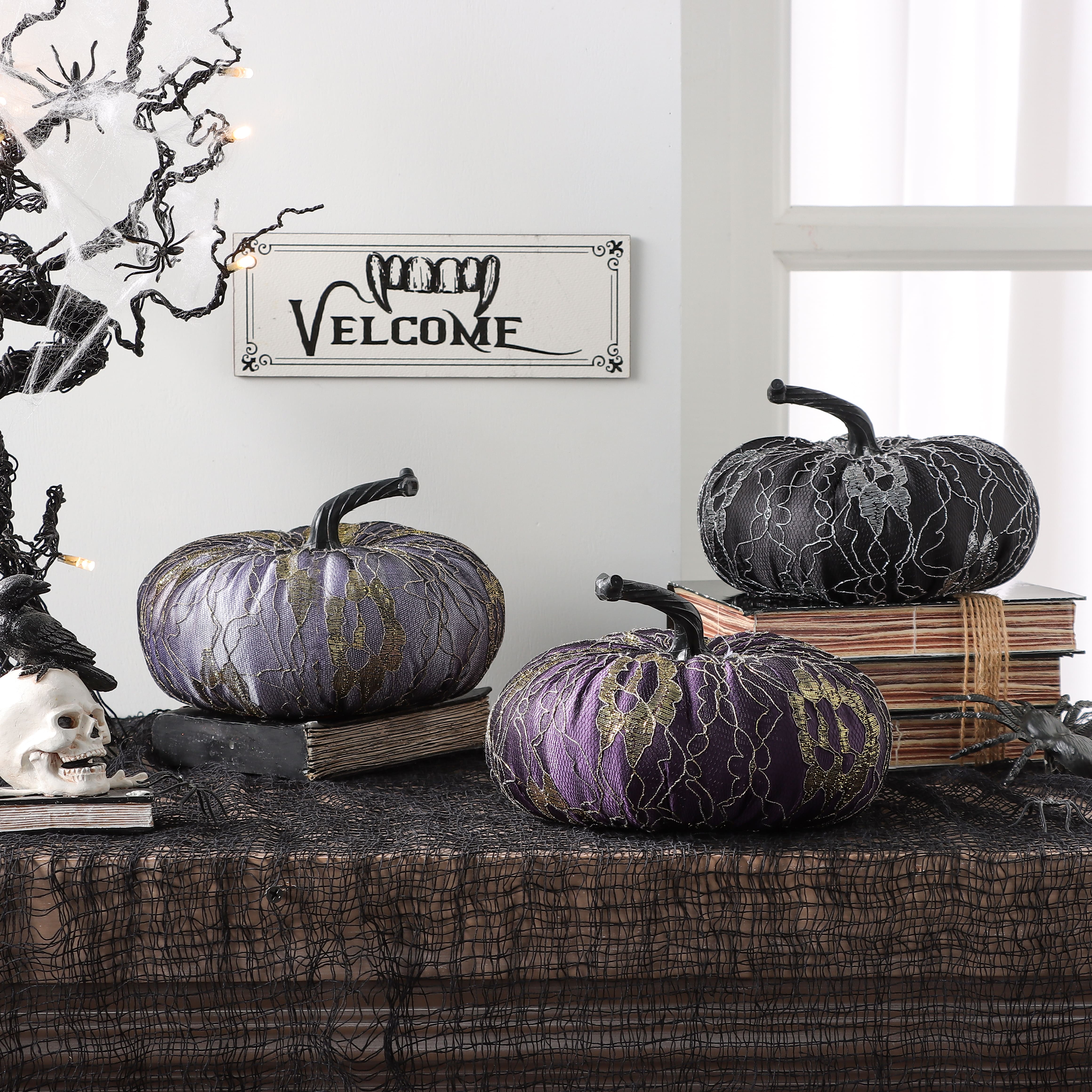 Assorted 7&#x22; Lace Net Tabletop Fabric Pumpkin, 1pc. by Ashland&#xAE;