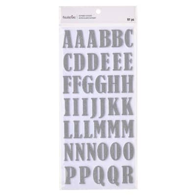 Silver Glitter Large Alphabet Stickers by Recollections™ | Michaels