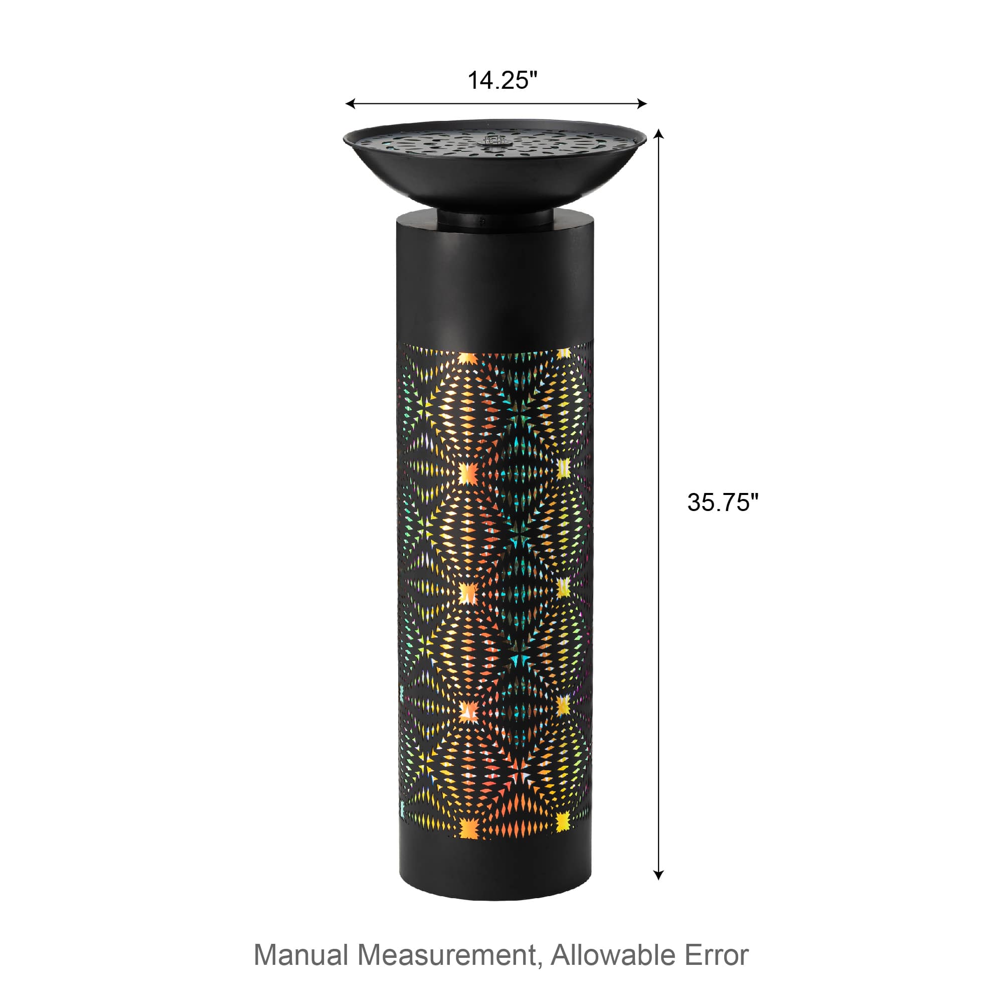 Glitzhome&#xAE; 35.75&#x22; Metal LED Cutout Pattern Outdoor Fountain
