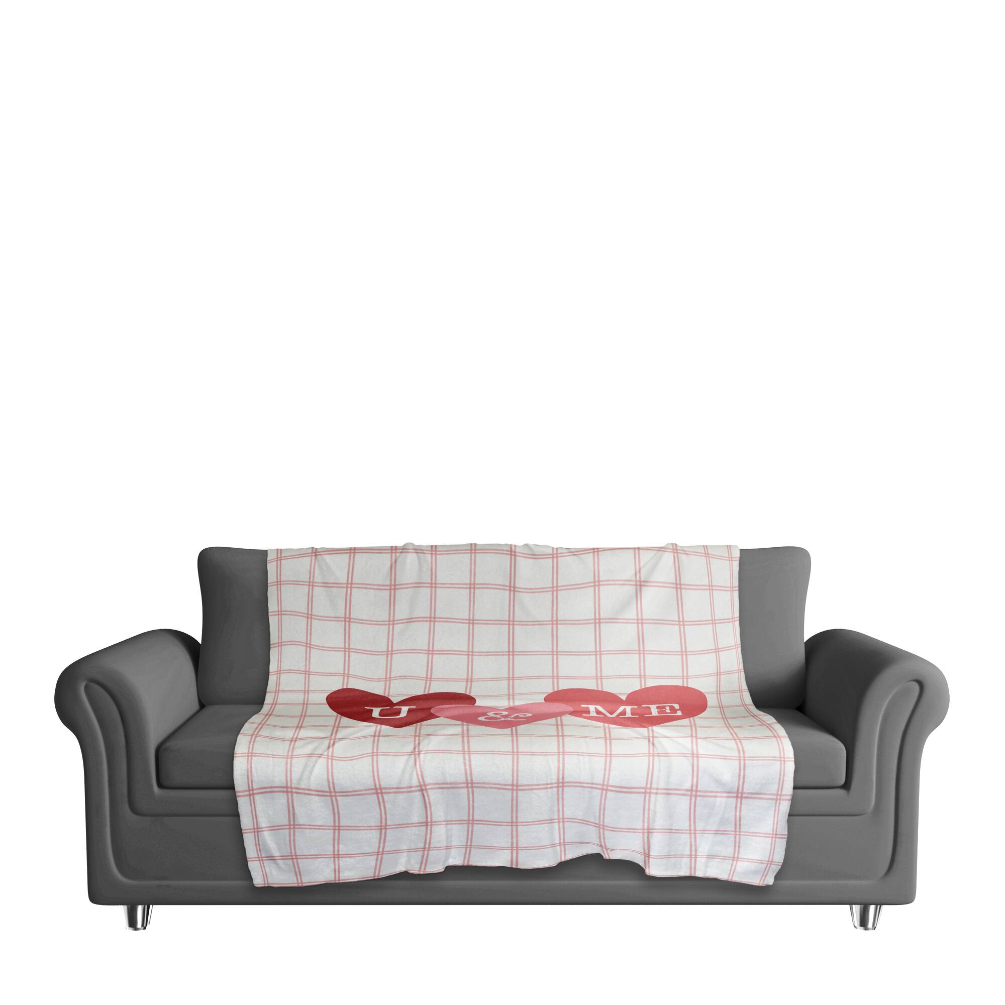 U And Me On Windowpane Sherpa Fleece Throw Blanket