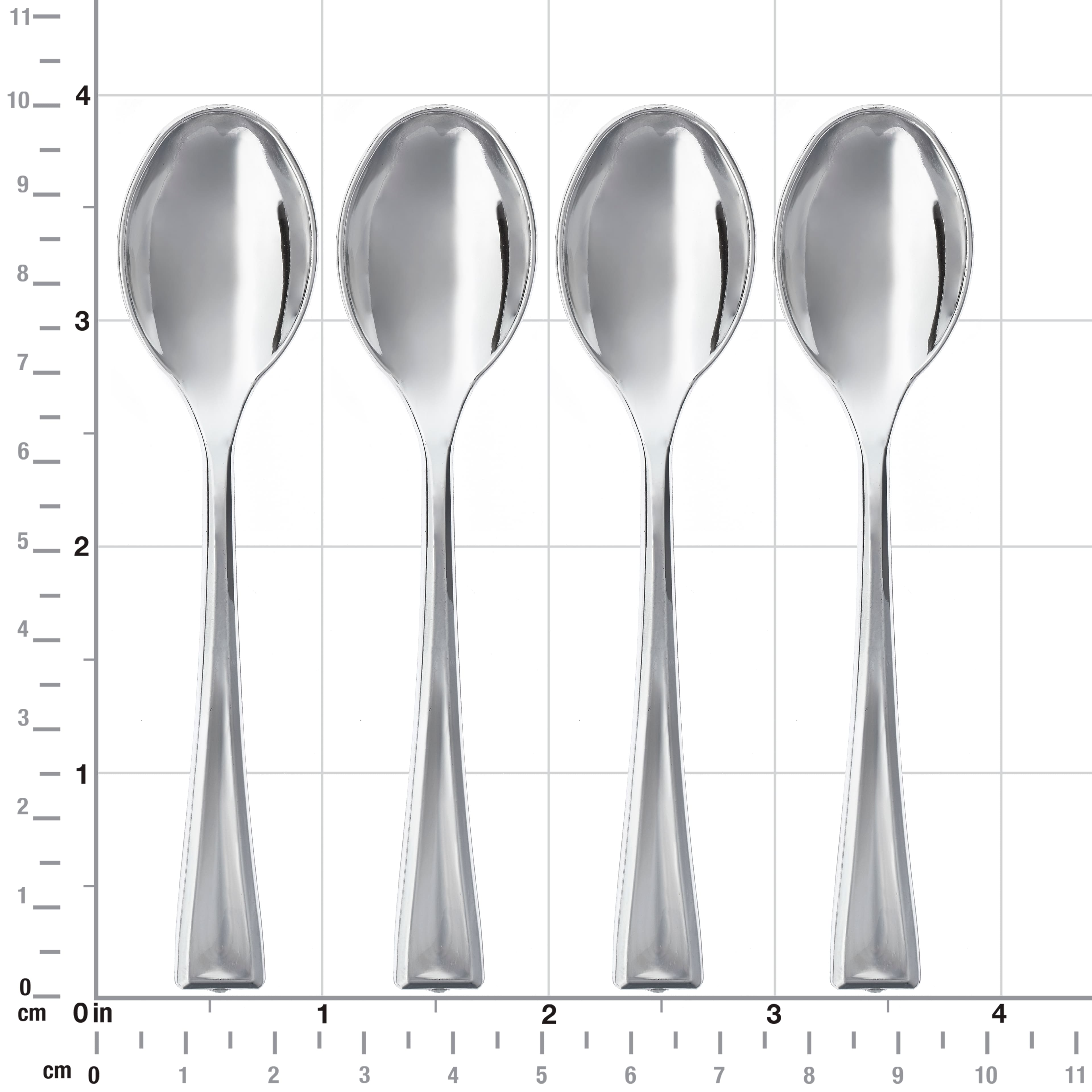 12 Packs: 24 ct. (288 total) Silver Plastic Mini Spoons by Celebrate It™
