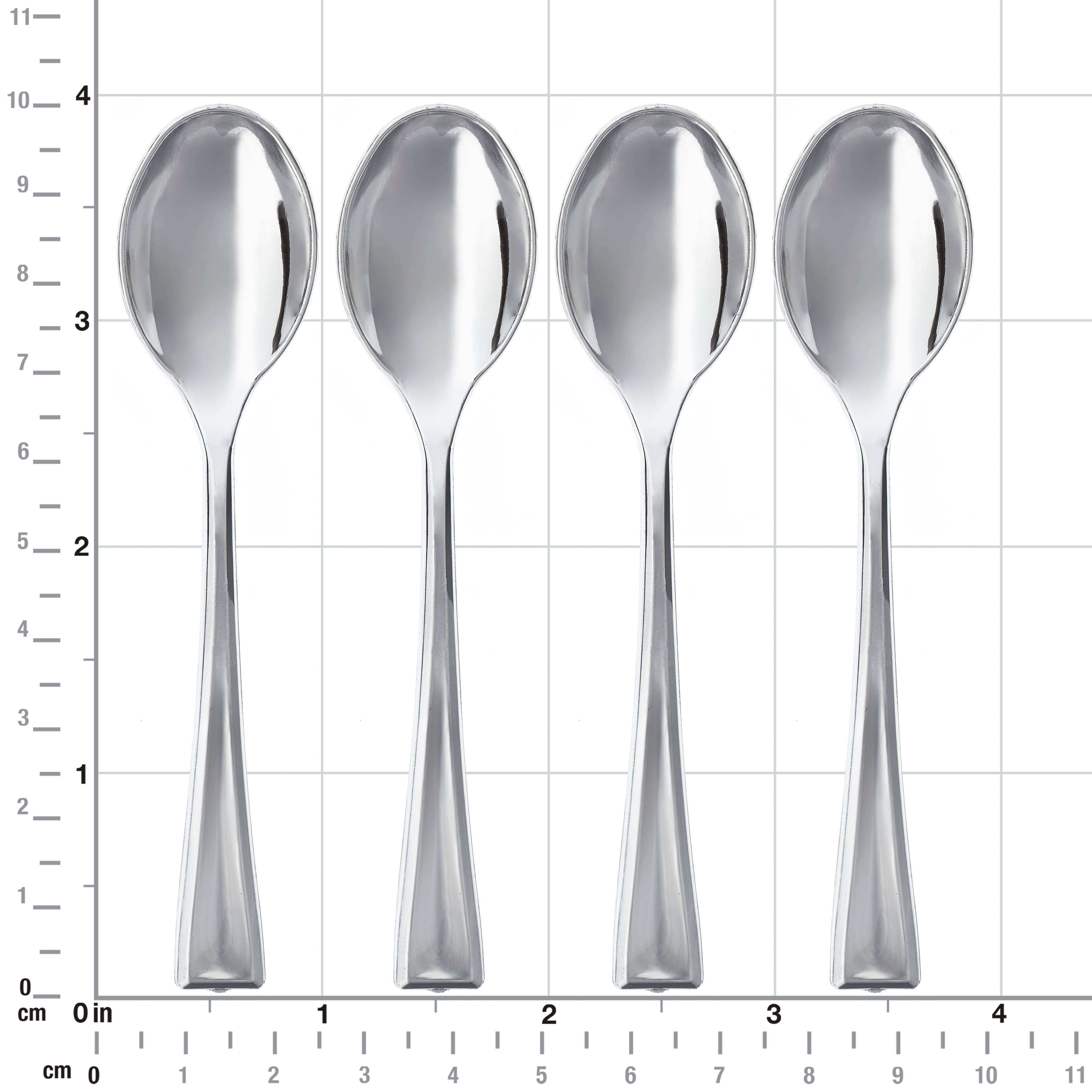 12 Packs: 24 ct. (288 total) Silver Plastic Mini Spoons by Celebrate It&#x2122;