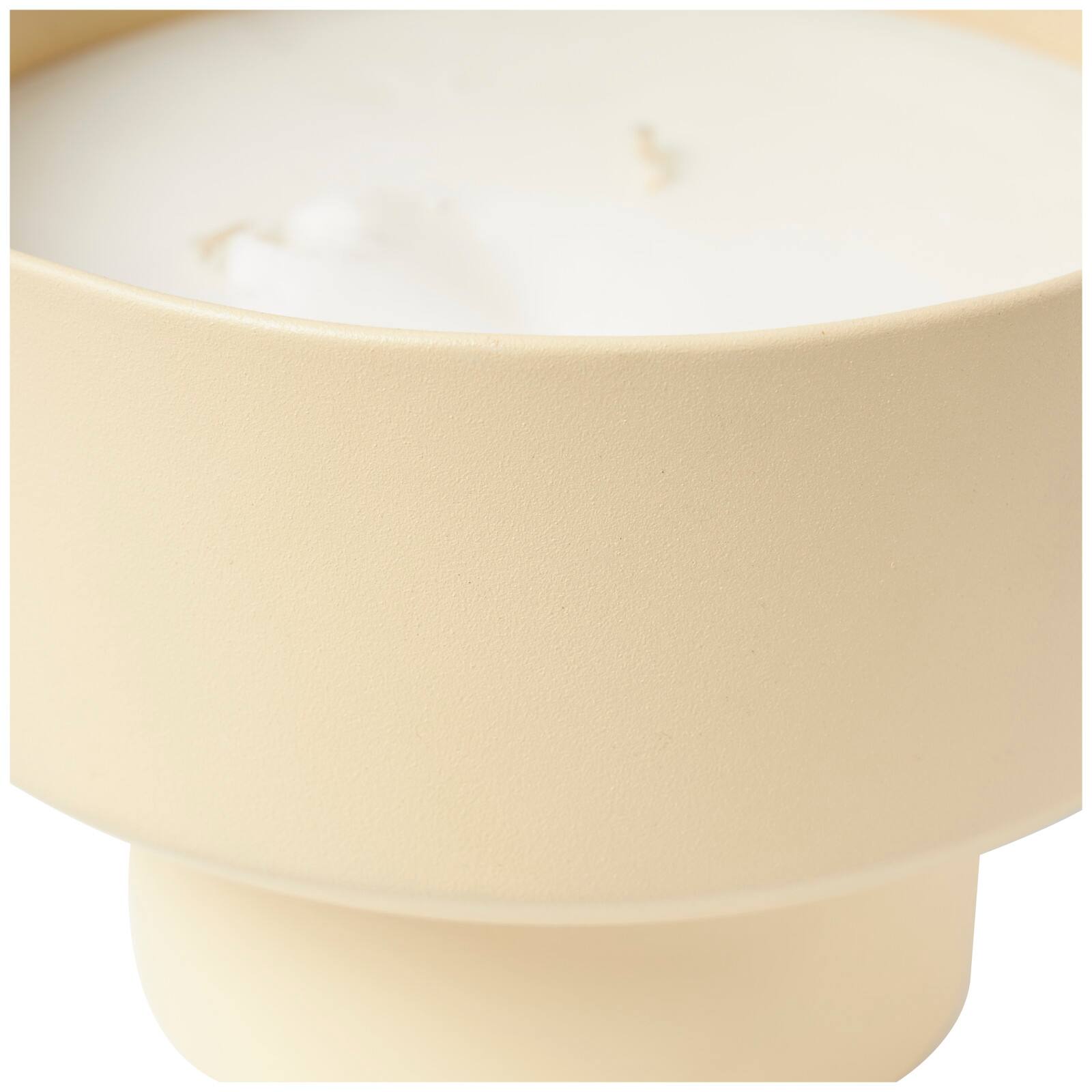 White Wax Sweet Bamboo Scented Candle with Elevated Matte Tan Container