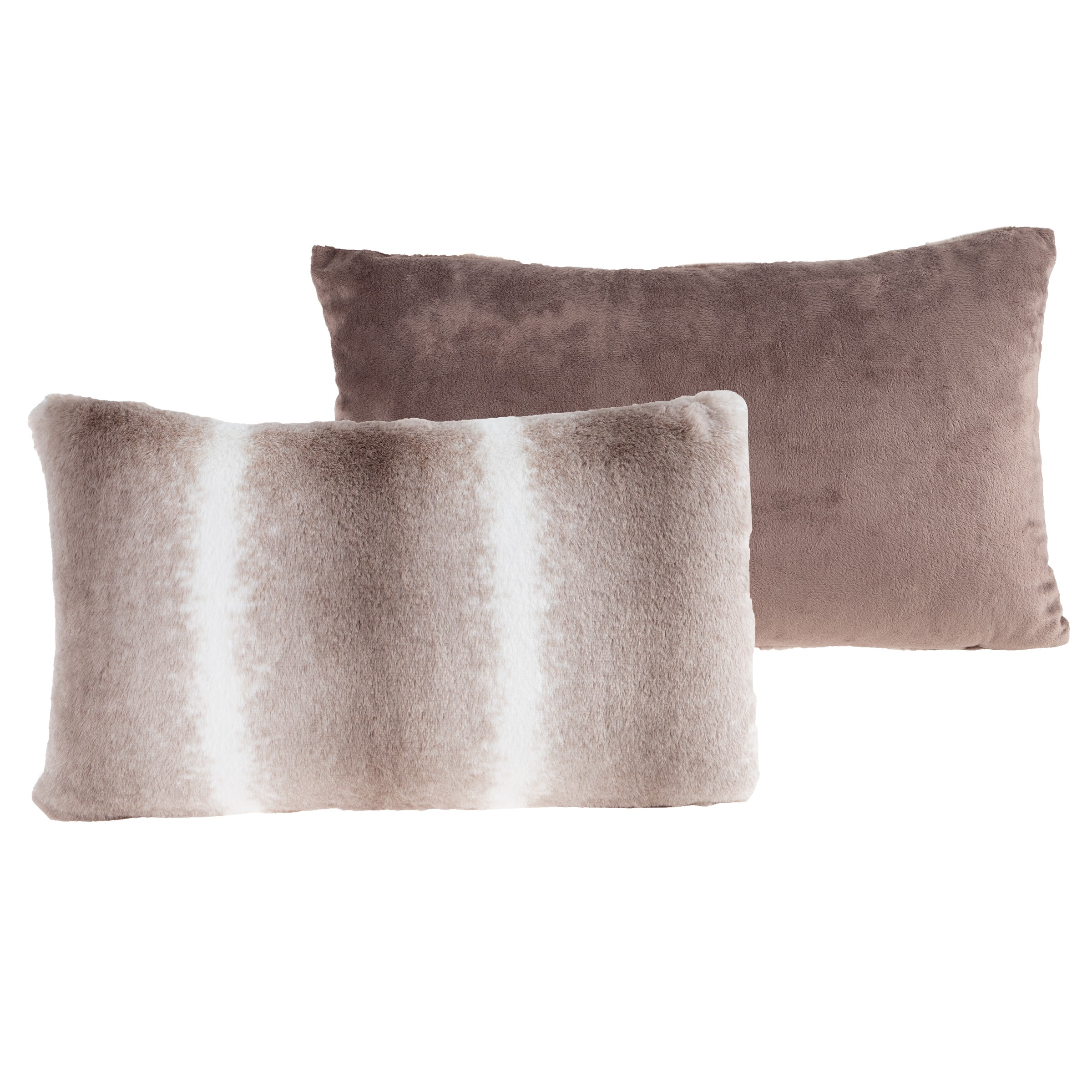 Hastings Home Gray & White Faux Fur Lumbar Pillows, 2ct.