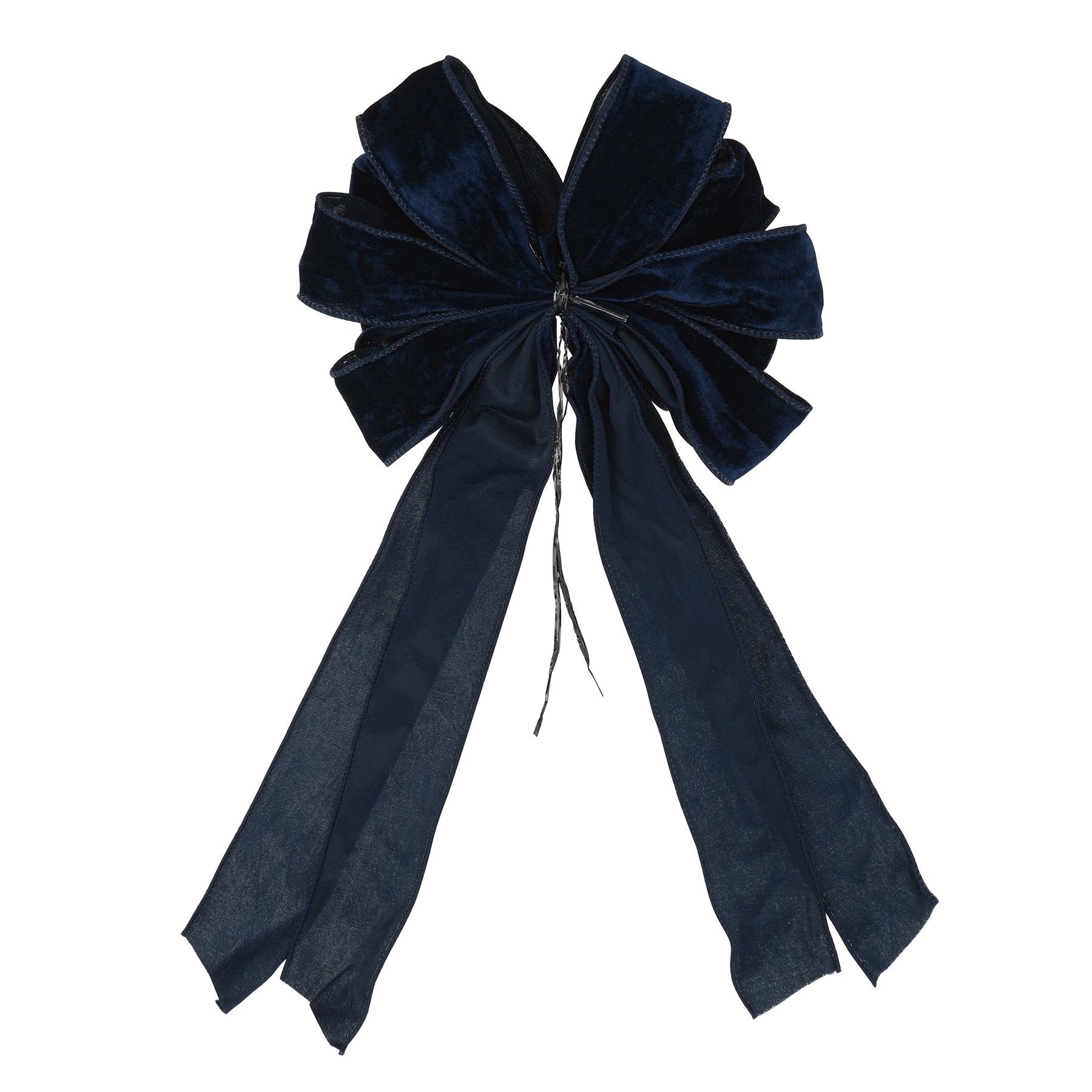 20.5&#x22; Navy Velvet Tree Topper Bow by Celebrate It&#x2122;