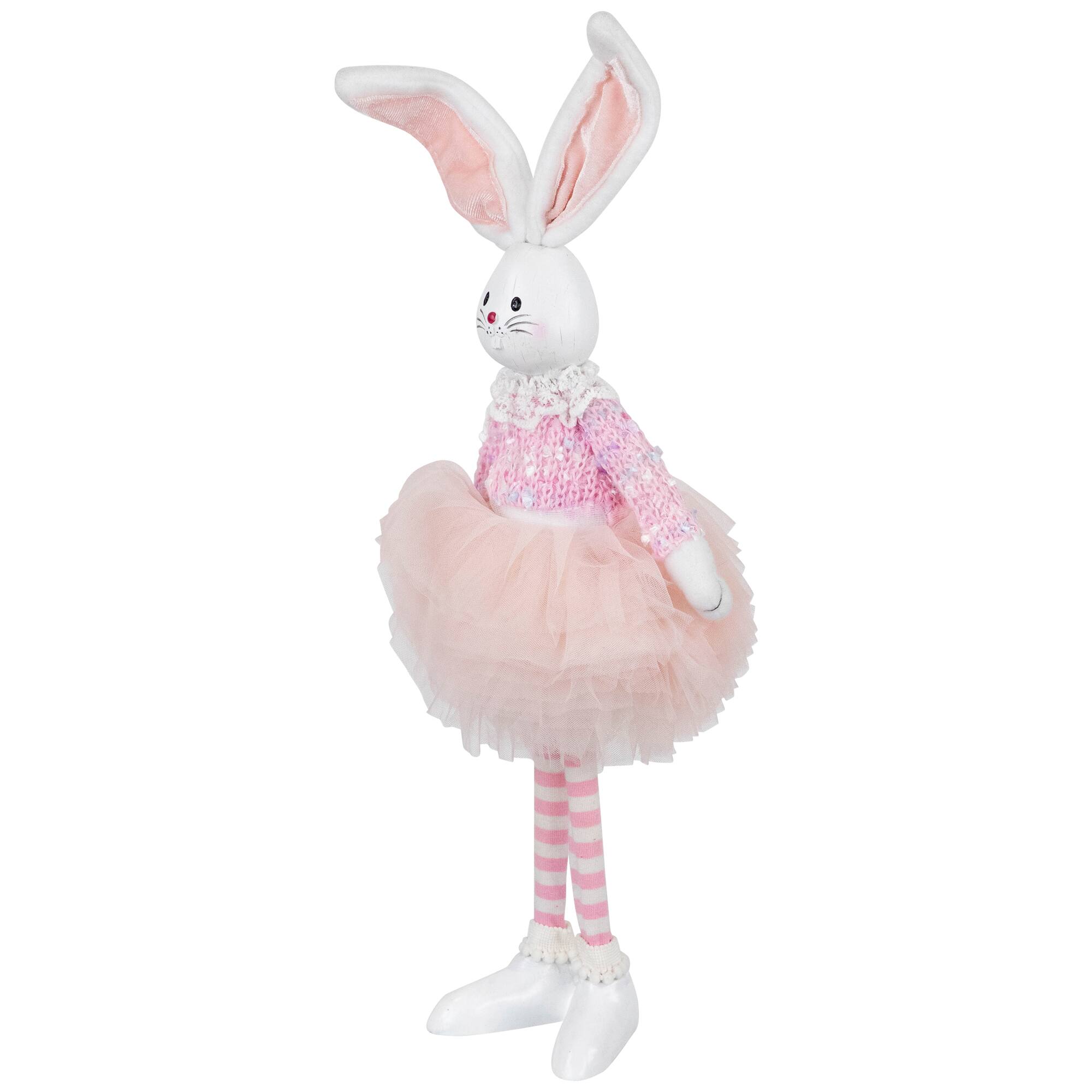 15&#x22; Pink Ballerina Bunny Standing Easter Figure