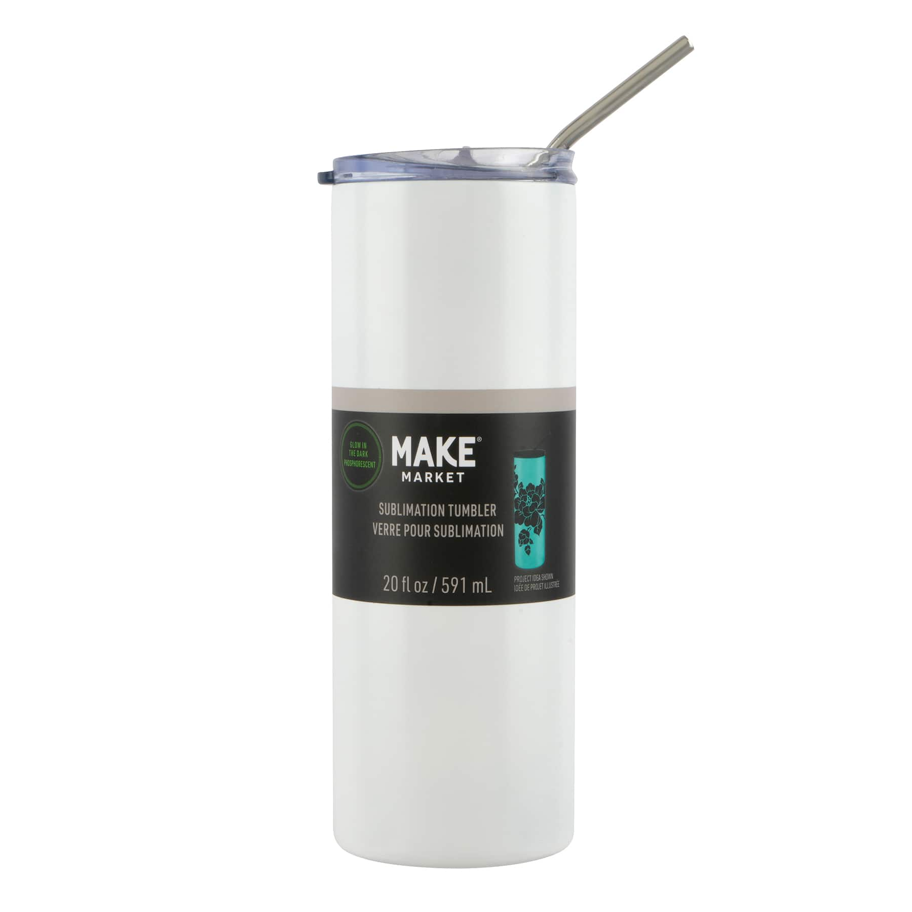 20oz. Glow-in-the-Dark Sublimation Tumbler by Make Market&#xAE;