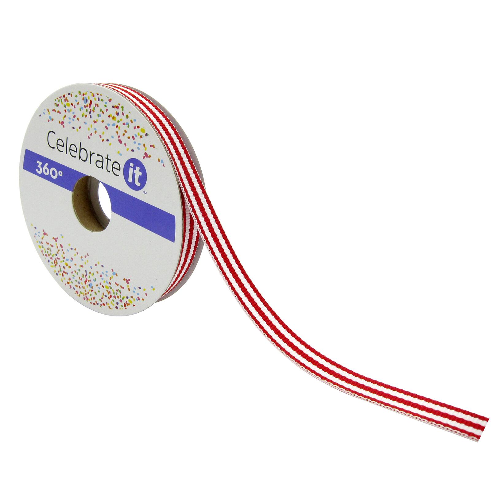 3 8 Grosgrain Wired Red Stripe Ribbon By Celebrate It 360