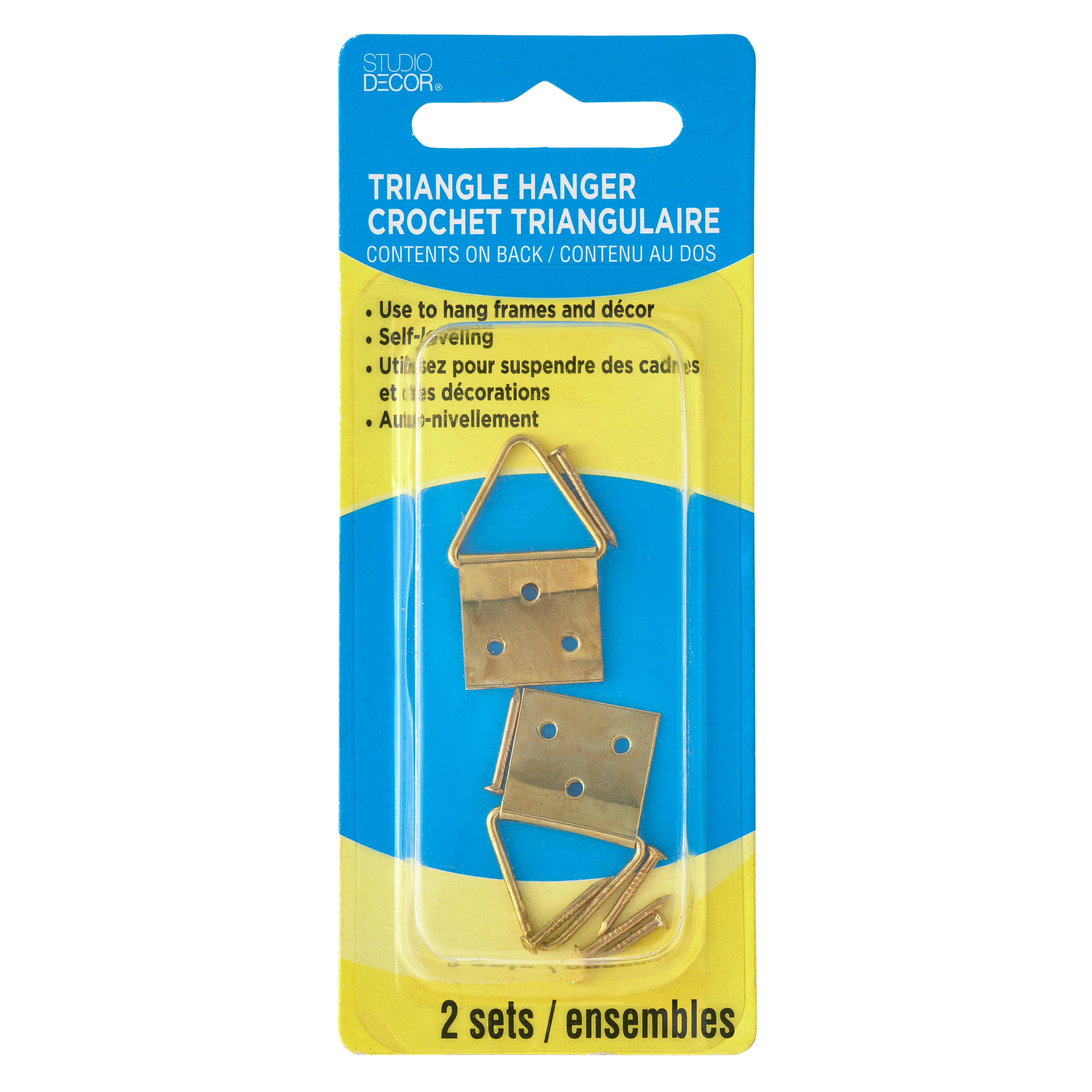 24 Packs: 2 ct. (48 total) Brass Triangle Ring Hanger by Studio Décor®