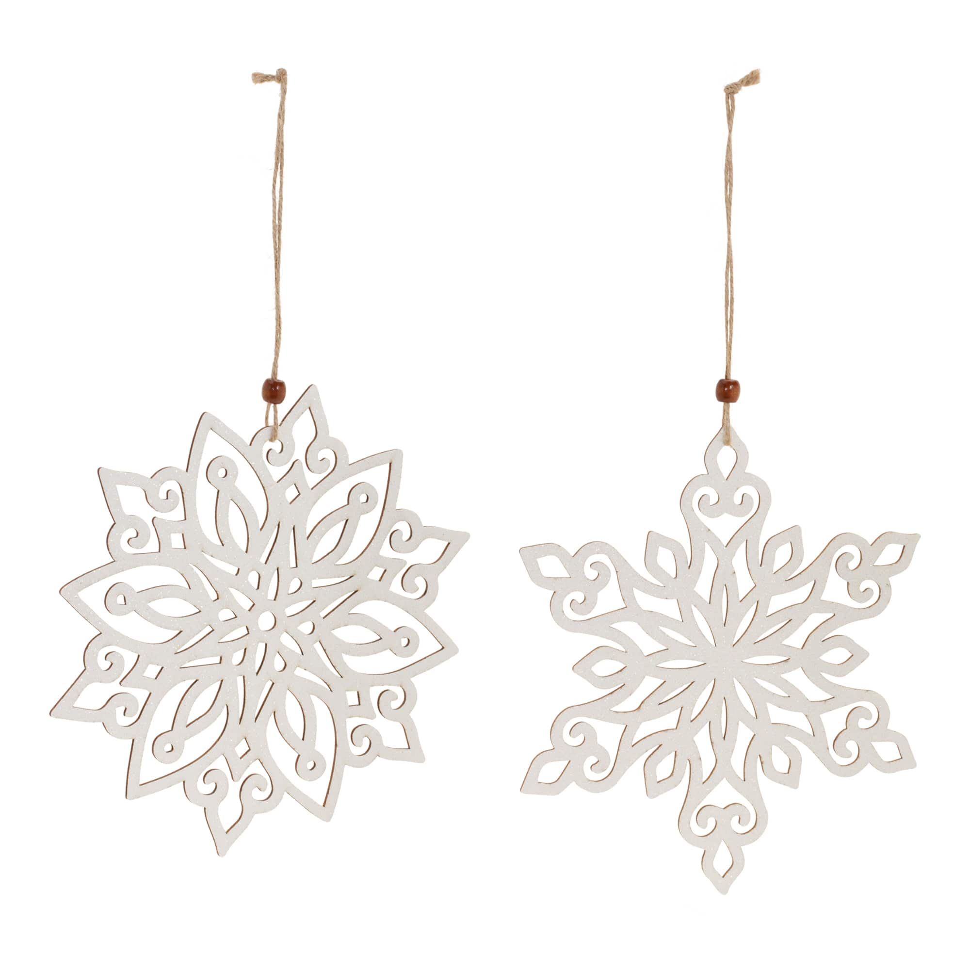 Wood Cut-Out Snowflake Ornament Set