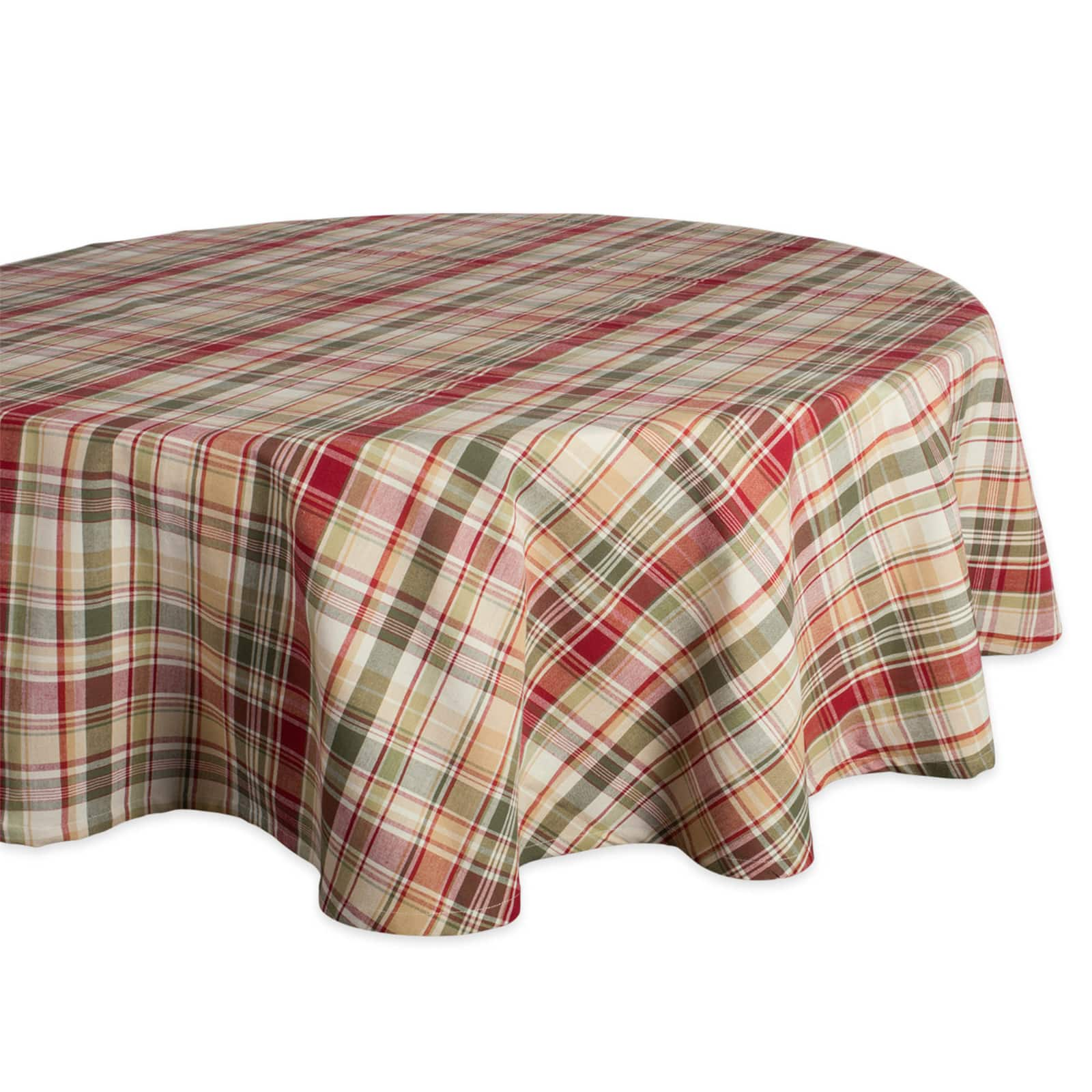 DII&#xAE; 70&#x22; Give Thanks Plaid Round Tablecloth