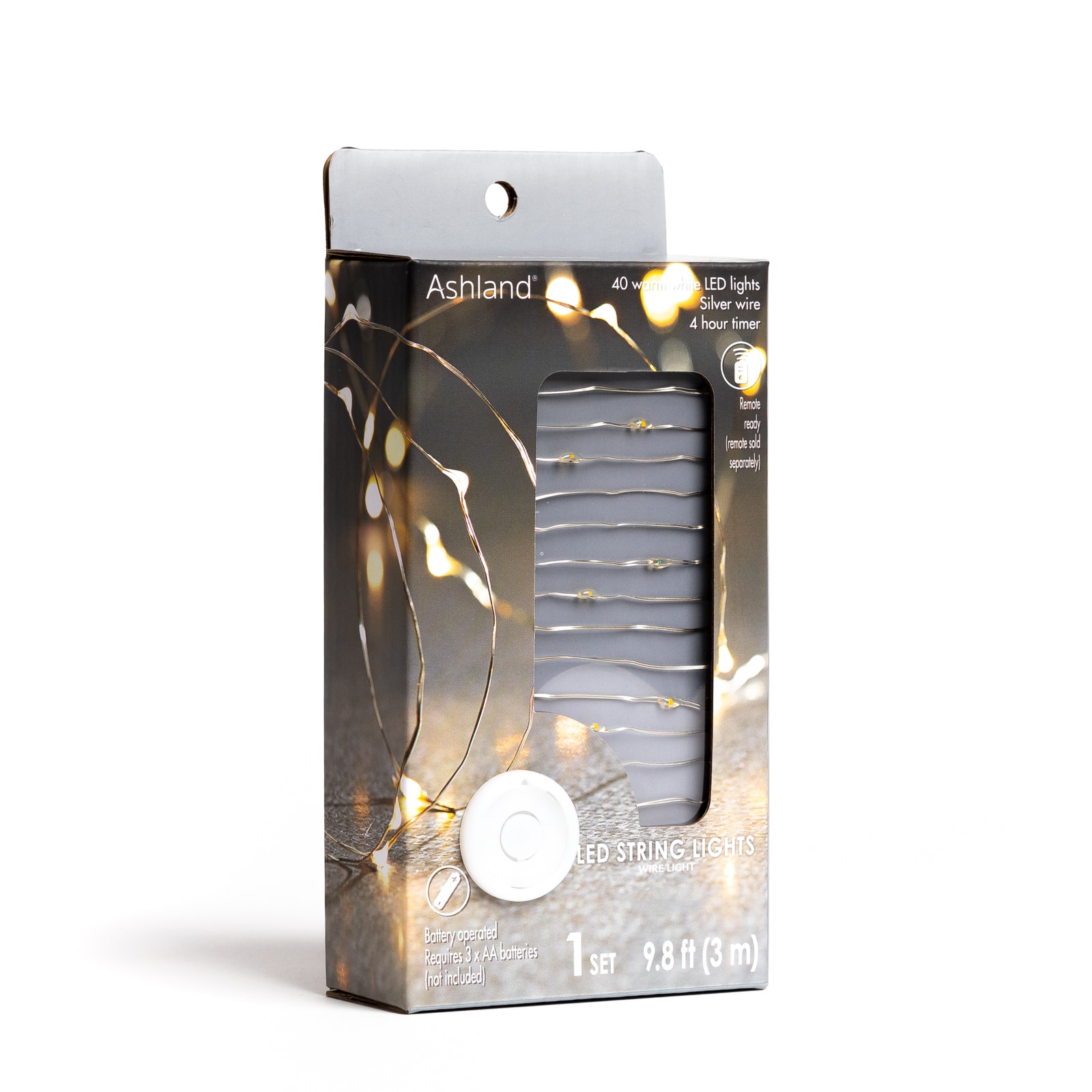 40ct. Warm White Silver Wire LED String Lights by Ashland®