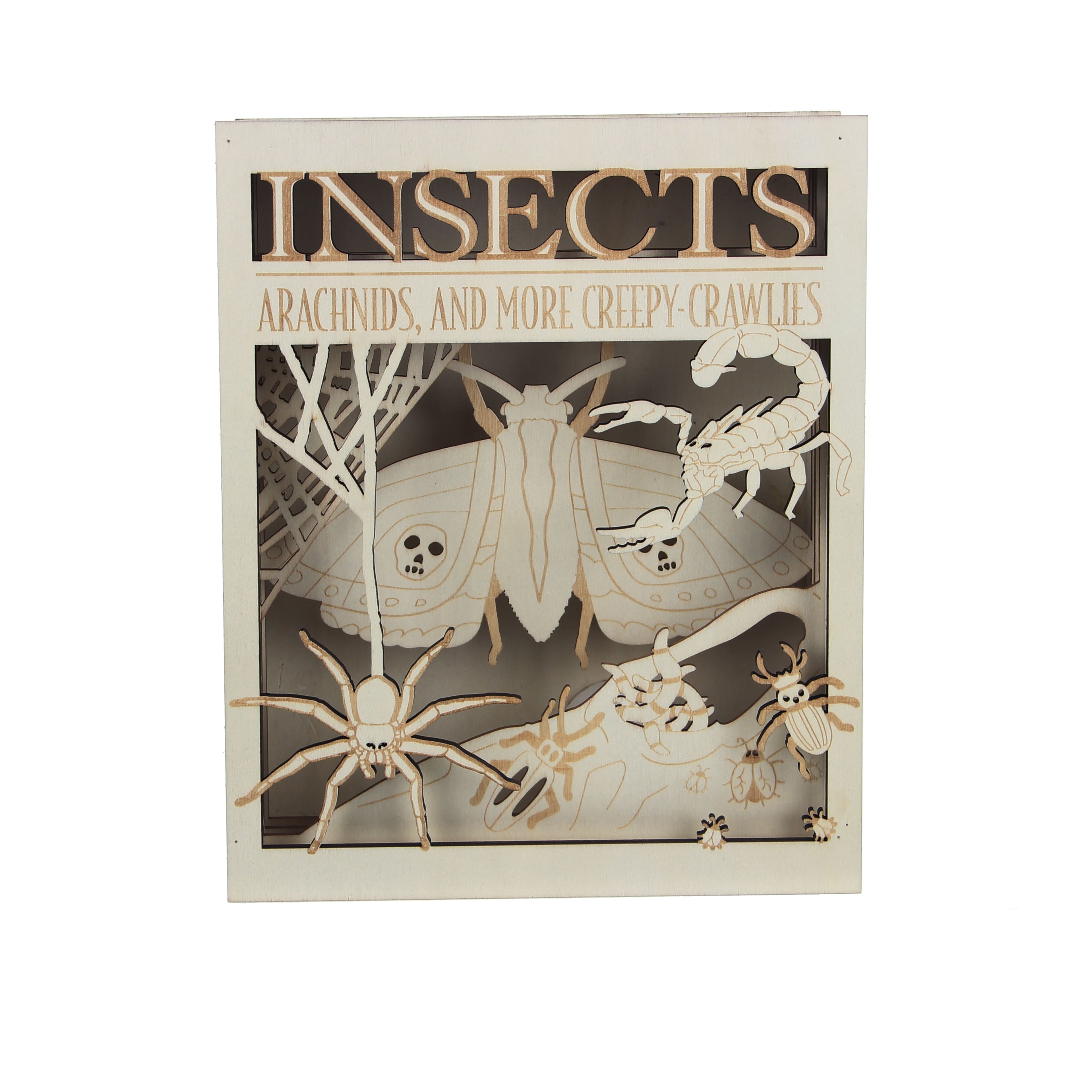 8.5" Insects Book DIY LED Plywood Décor by Make Market®