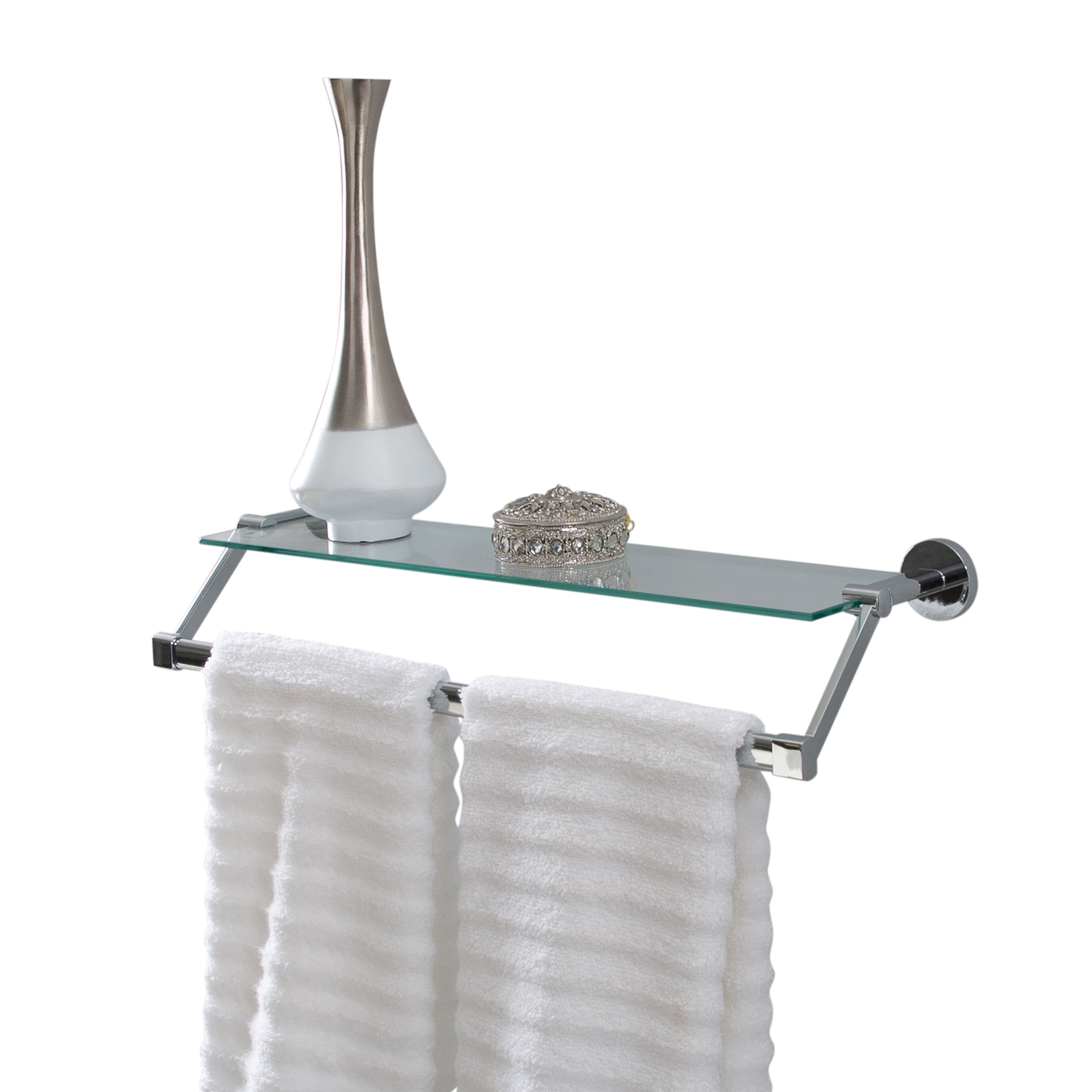 Organize It All Hanging Glass Shelf & Towel Bar