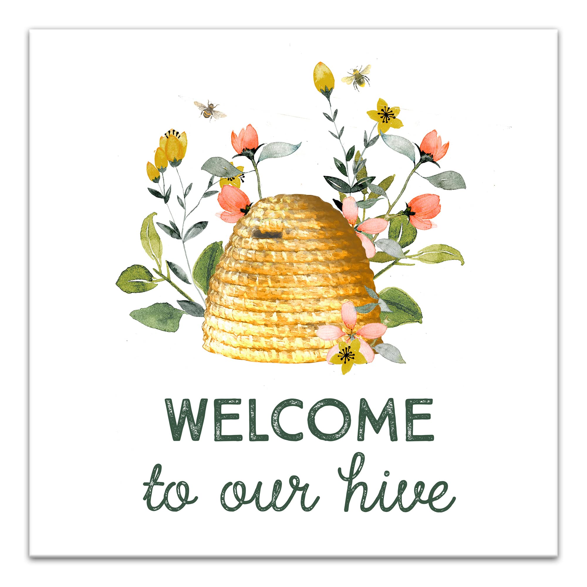 Designs Direct Welcome To Our Hive Canvas Wall Art