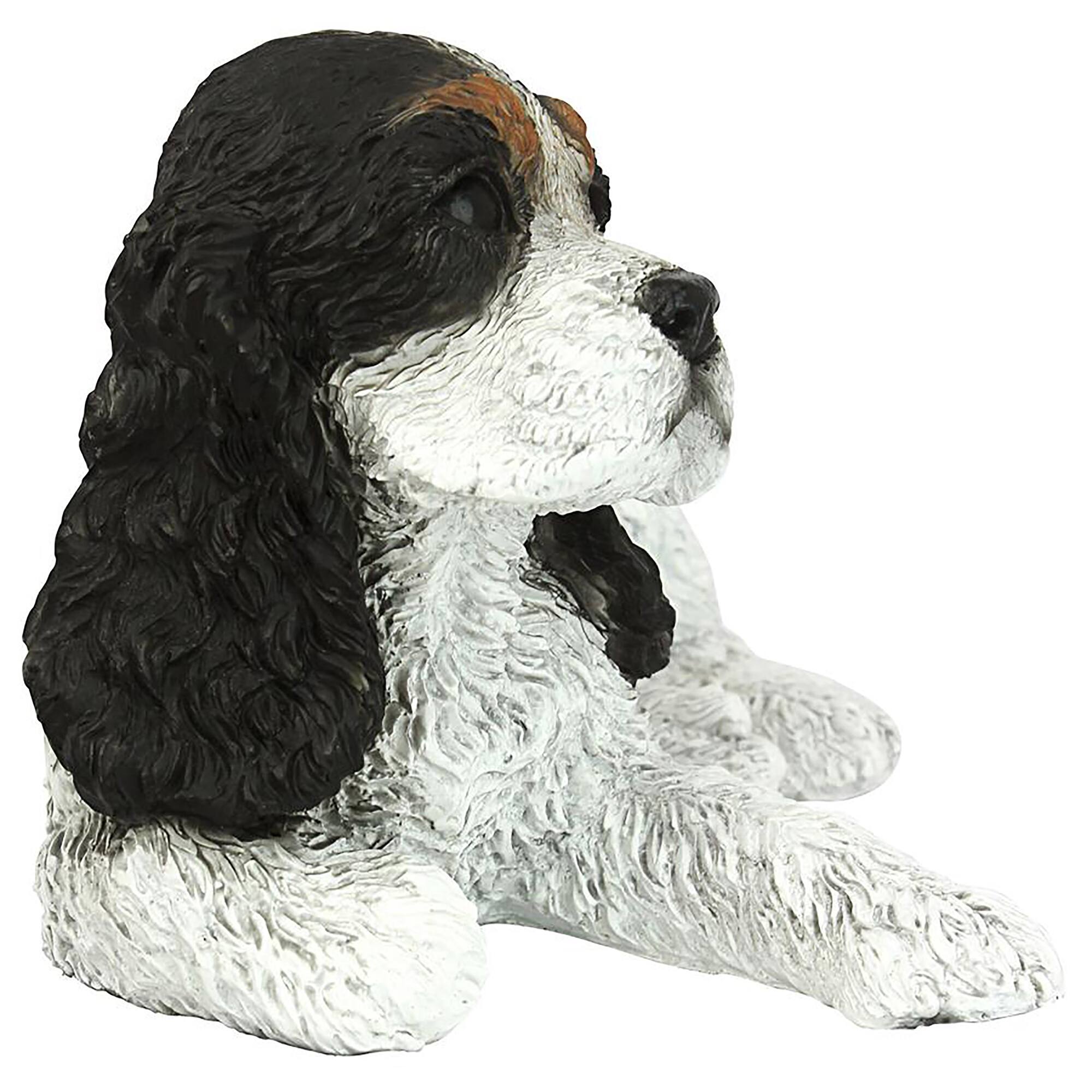 Design Toscano 10&#x22; Black &#x26; White Cocker Spaniel Puppy Dog Statue