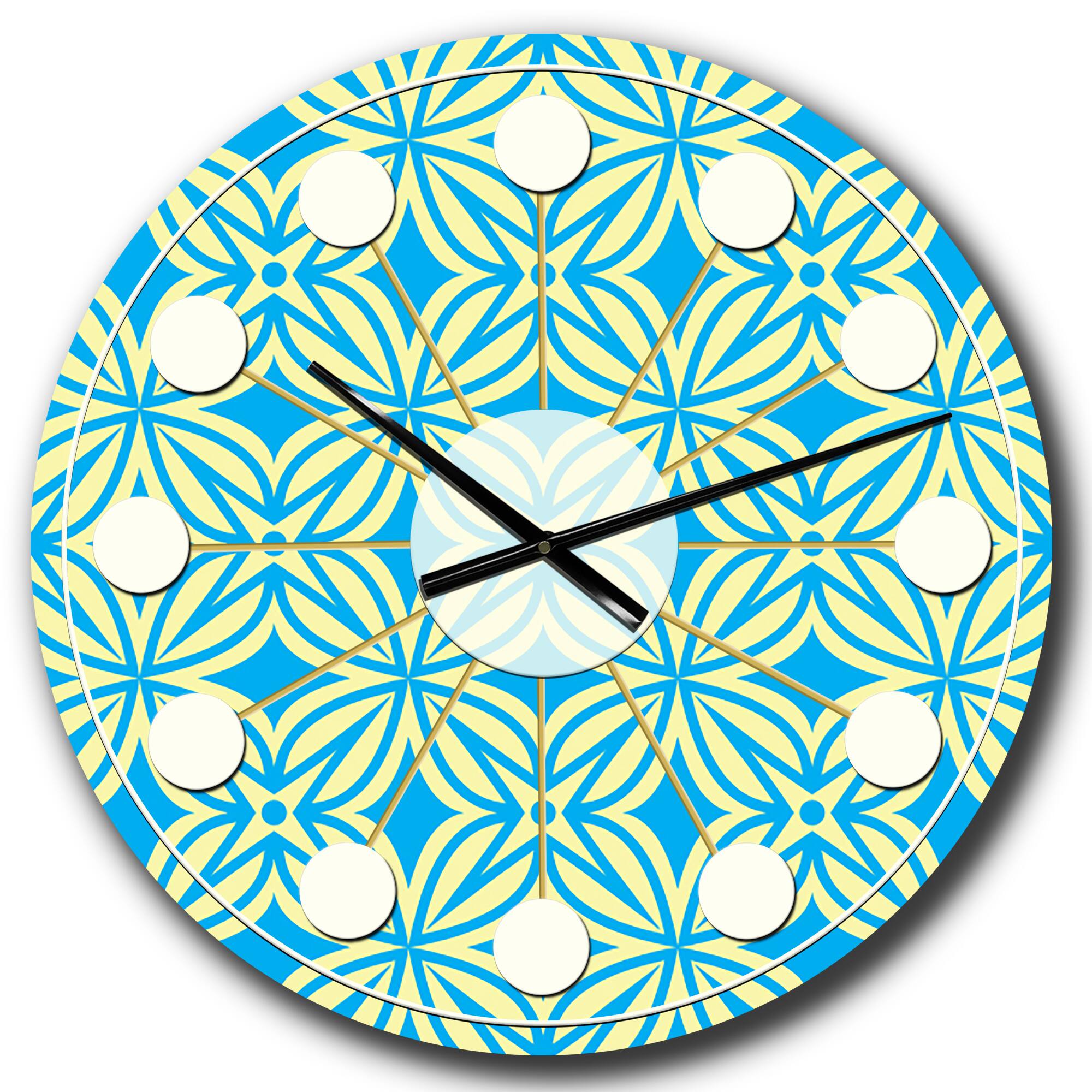Designart 'Retro Ornamental Design I Mid-Century Modern Wall Clock