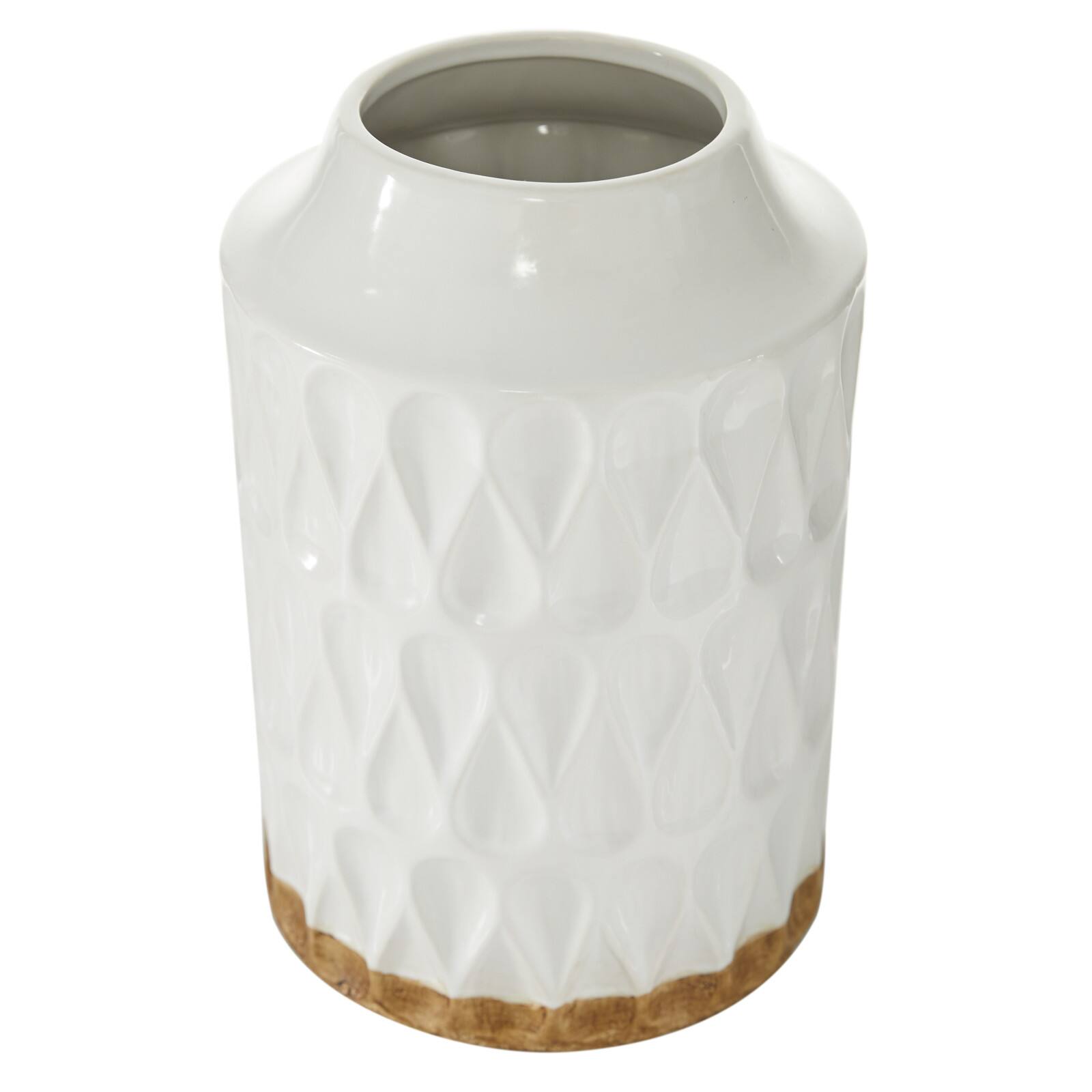 White Porcelain Contemporary Vase, 8" x 12"