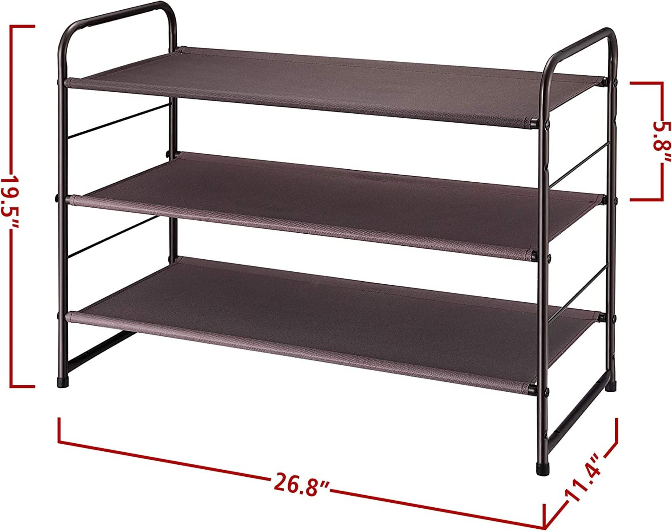 NEX&#x2122; Oumilen Bronze 3-Tier Stackable Shoe Rack