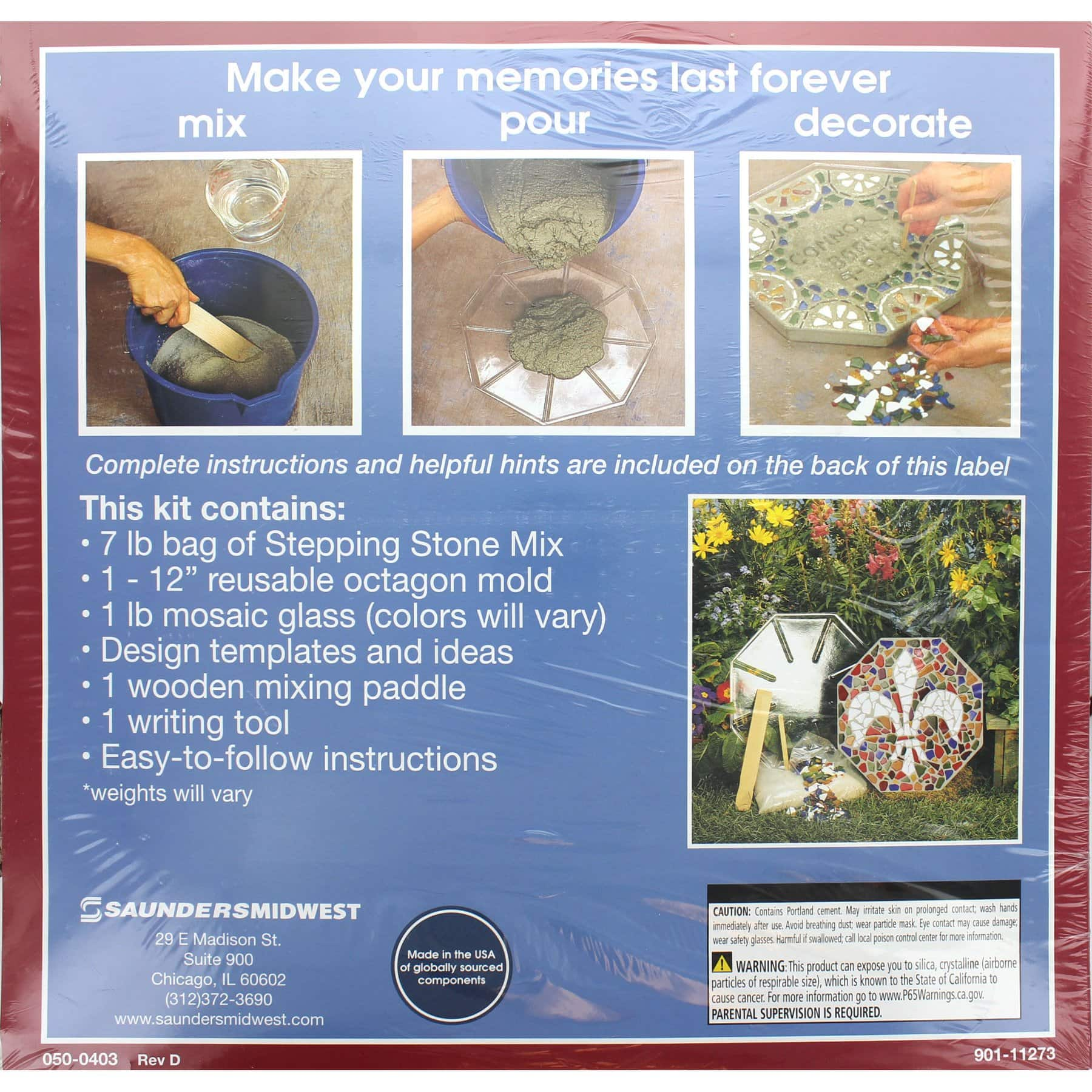 Milestones Mosaic Stepping Stone Kit, Makes a 12-Inch Stone