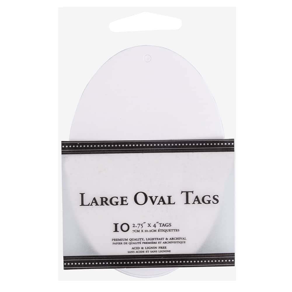 JAM Paper White Large Oval Gift Tags, 10ct.