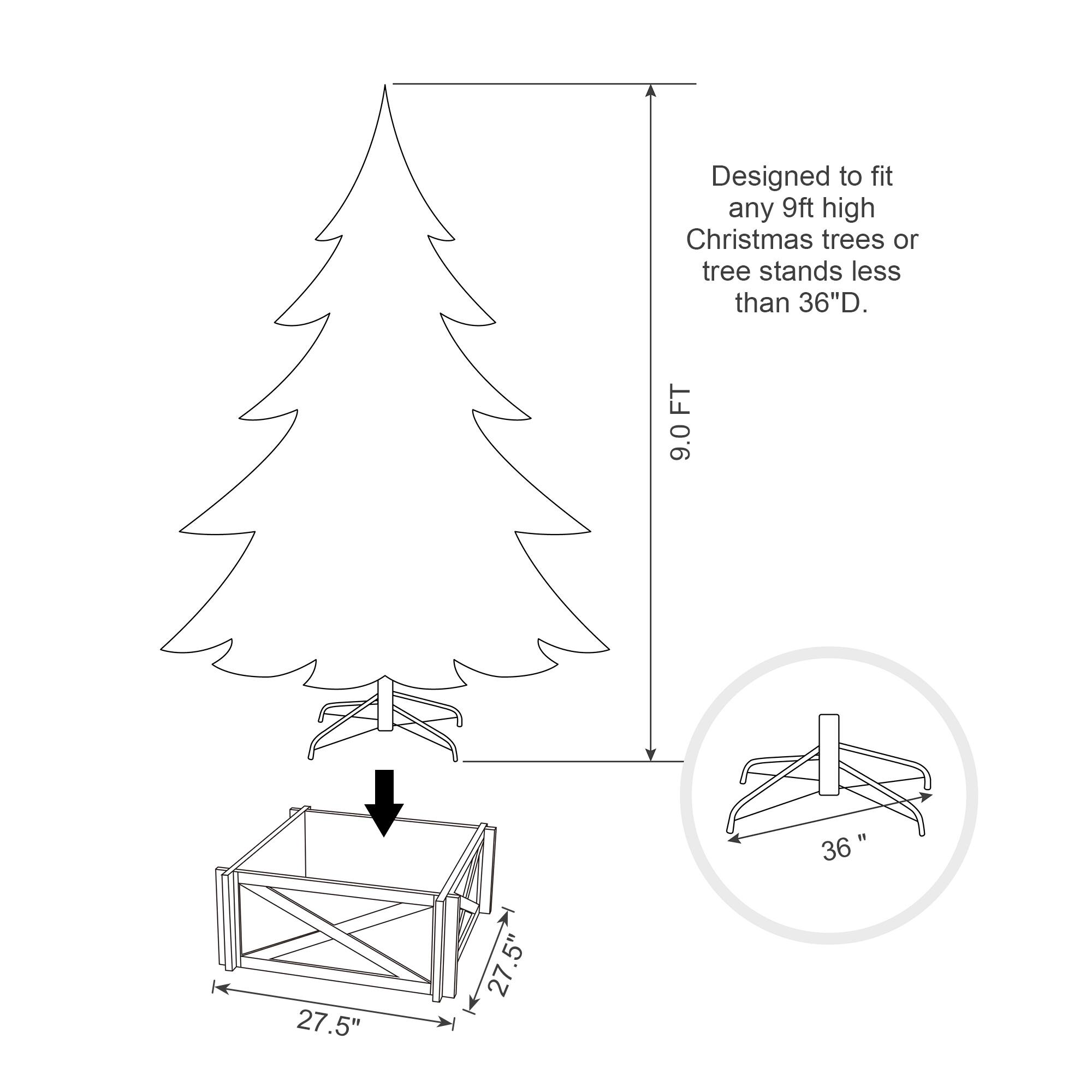 Glitzhome® Natural & White Wood Tree Collar
